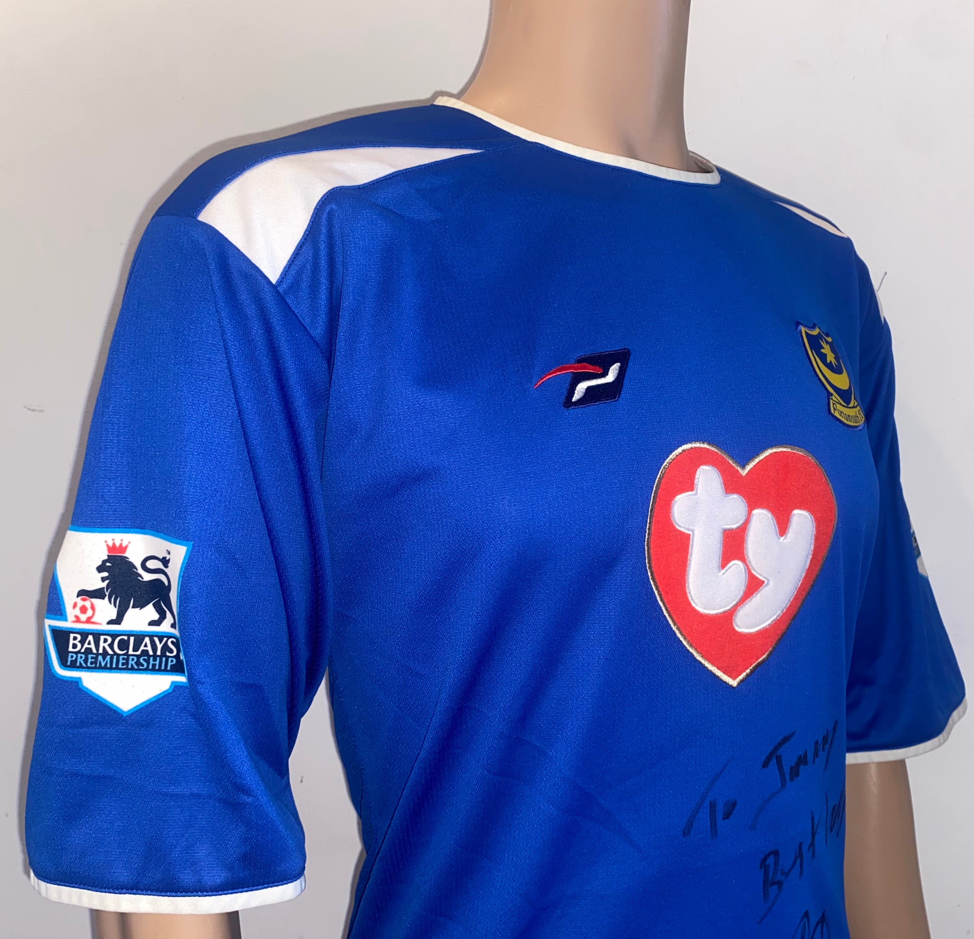 2004/05 PORTSMOUTH MATCH WORN HOME SHIRT (STONE #8)