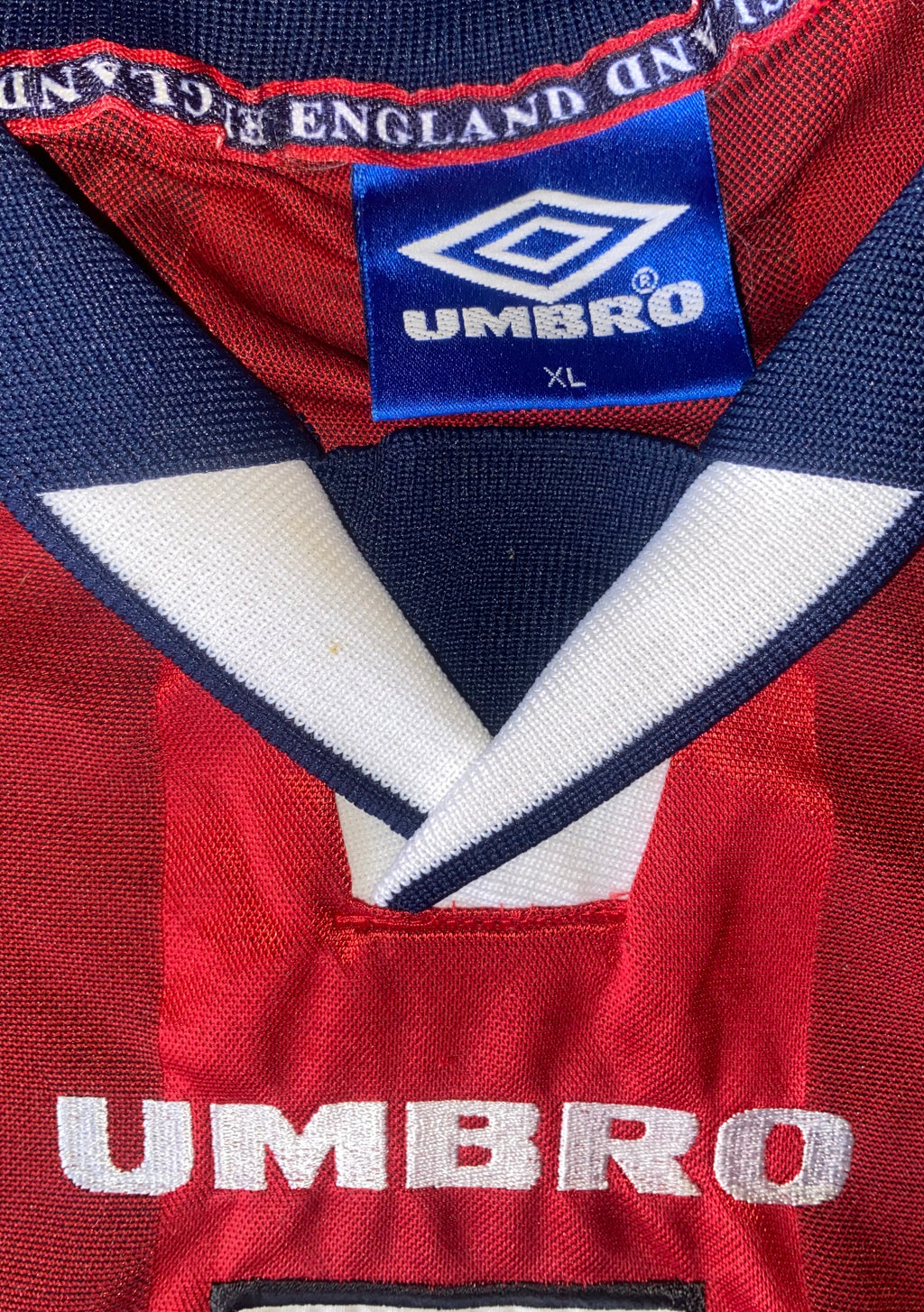 1997 ENGLAND MATCH ISSUE UMBRO AWAY SHIRT #16