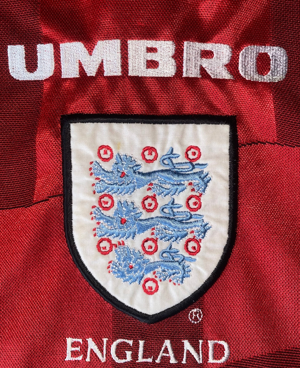1997 ENGLAND UNDER 18 MATCH WORN UMBRO AWAY SHIRT #3