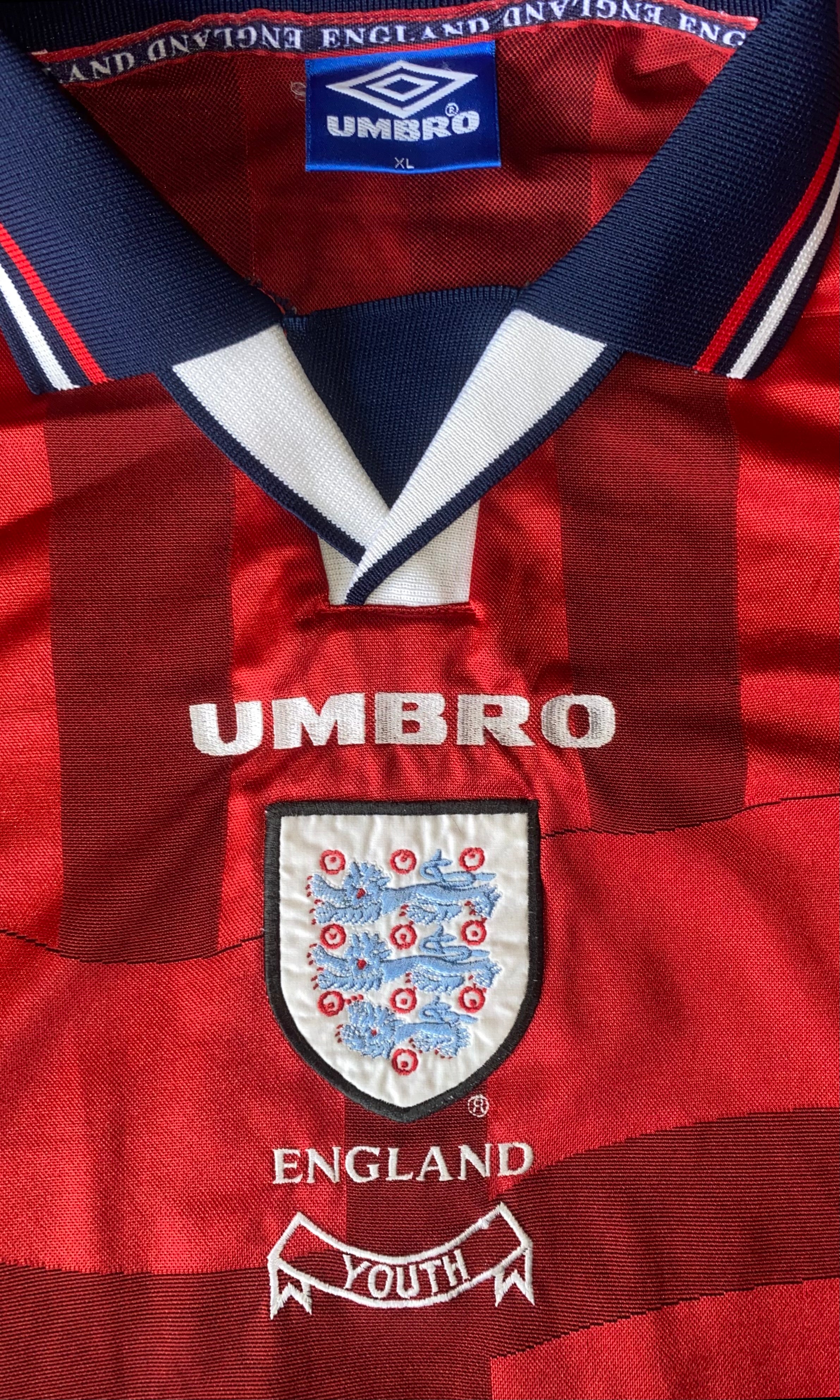 1997 ENGLAND UNDER 18 MATCH WORN UMBRO AWAY SHIRT #3
