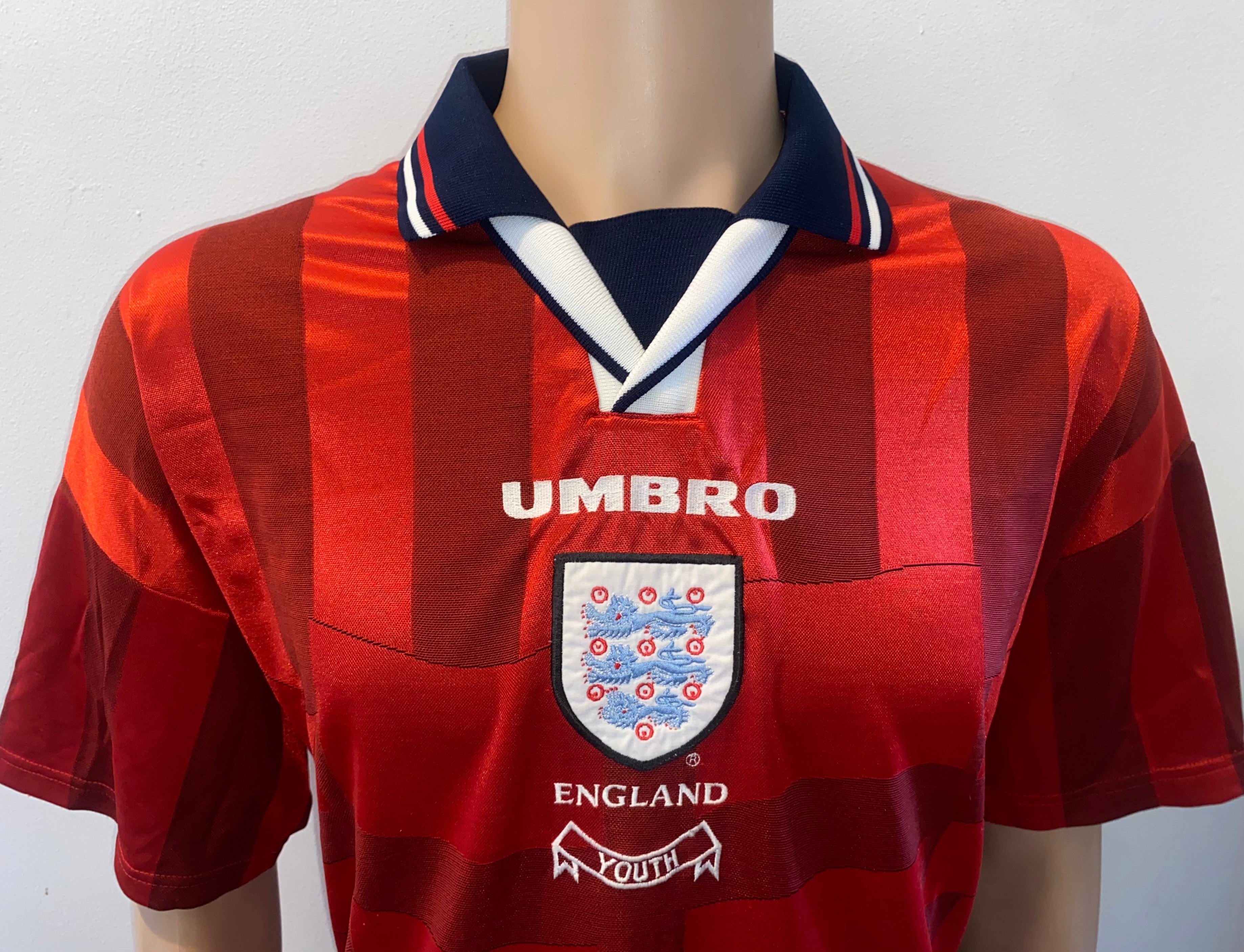 1997 ENGLAND UNDER 18 MATCH WORN UMBRO AWAY SHIRT #3
