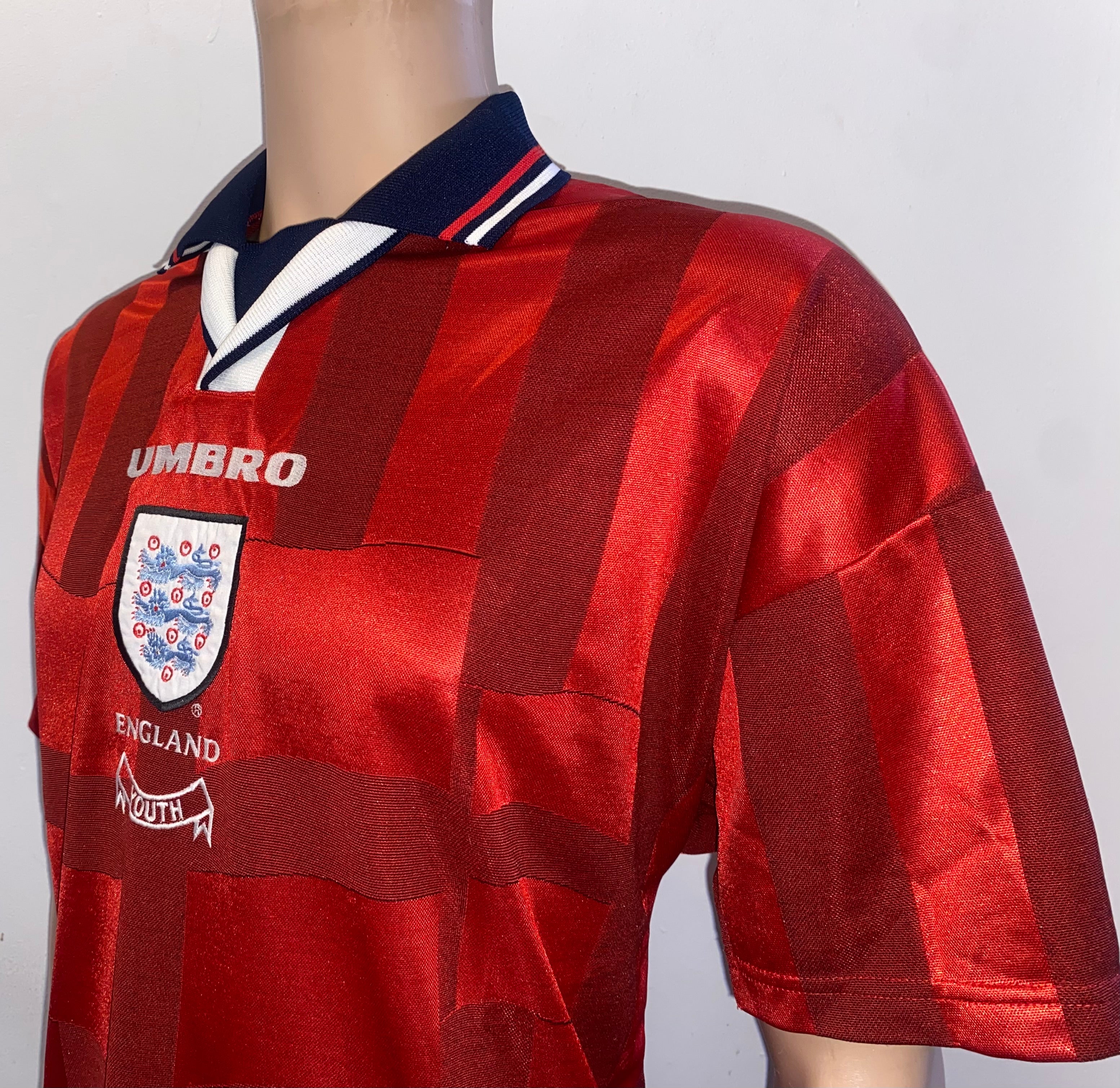1997 ENGLAND UNDER 18 MATCH WORN UMBRO AWAY SHIRT #3