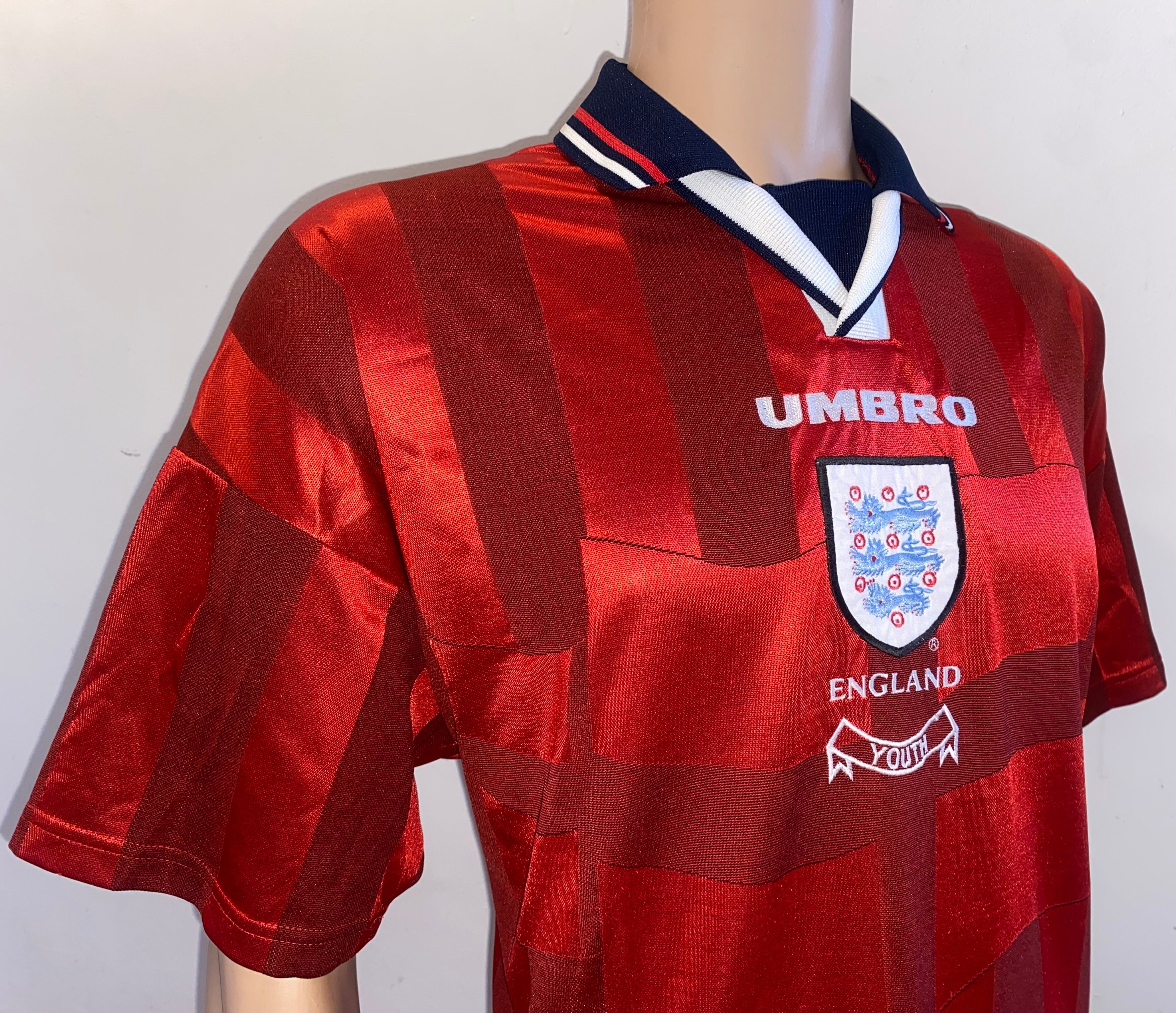 1997 ENGLAND UNDER 18 MATCH WORN UMBRO AWAY SHIRT #3