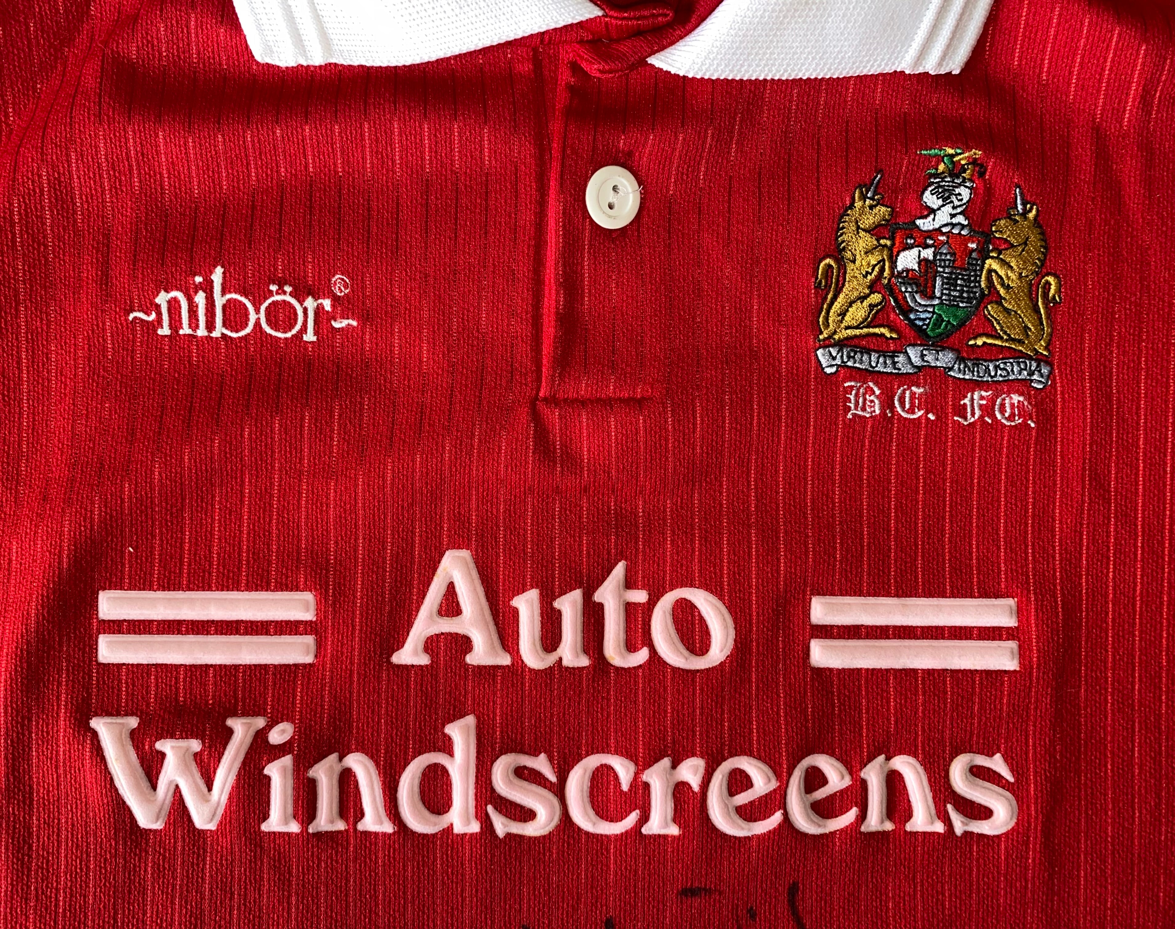 1994/95 BRISTOL CITY MATCH WORN HOME SHIRT PARTRIDGE #14