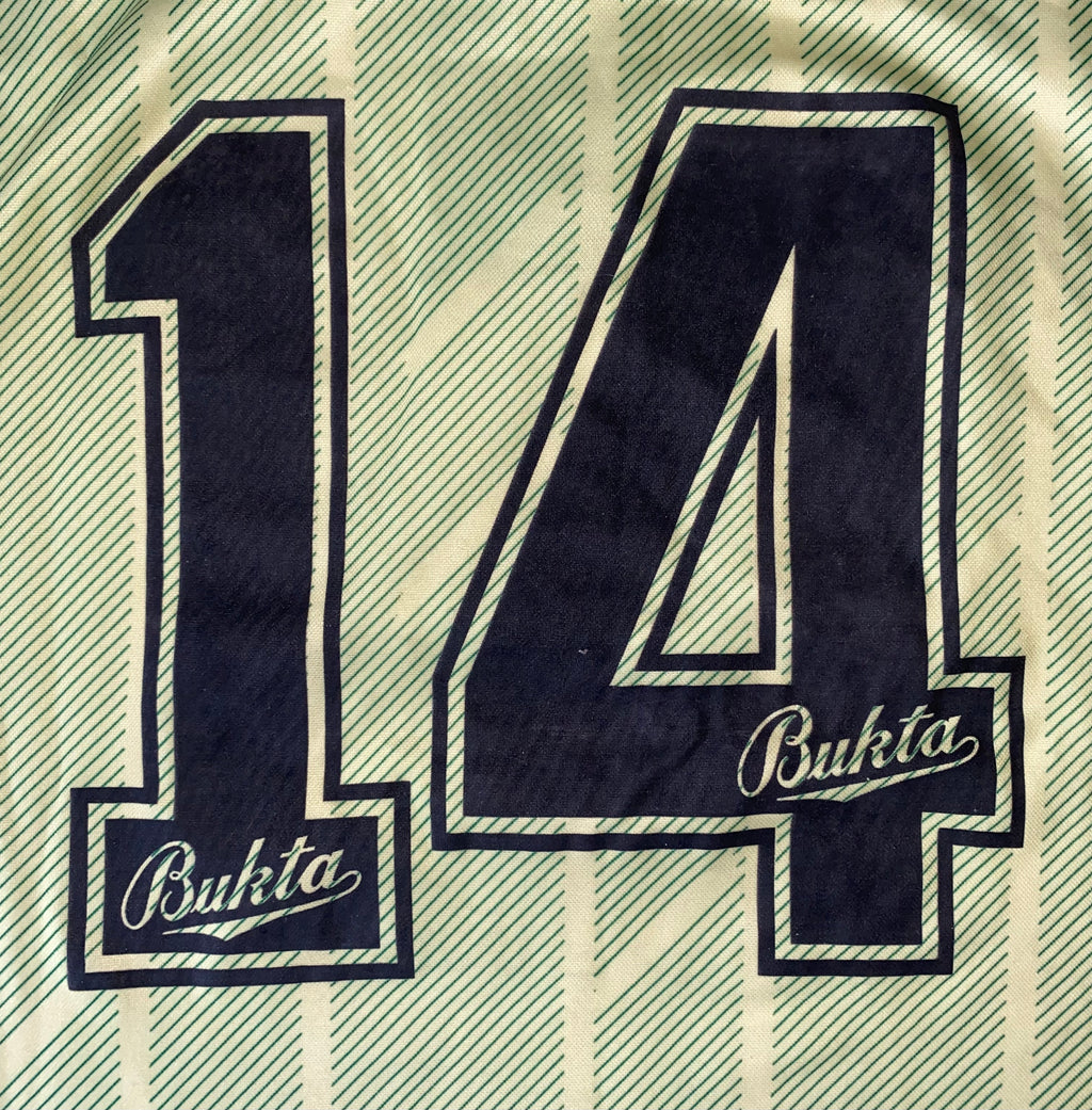 1991/92 BRISTOL CITY AWAY MATCH WORN SHIRT BUKTA #14