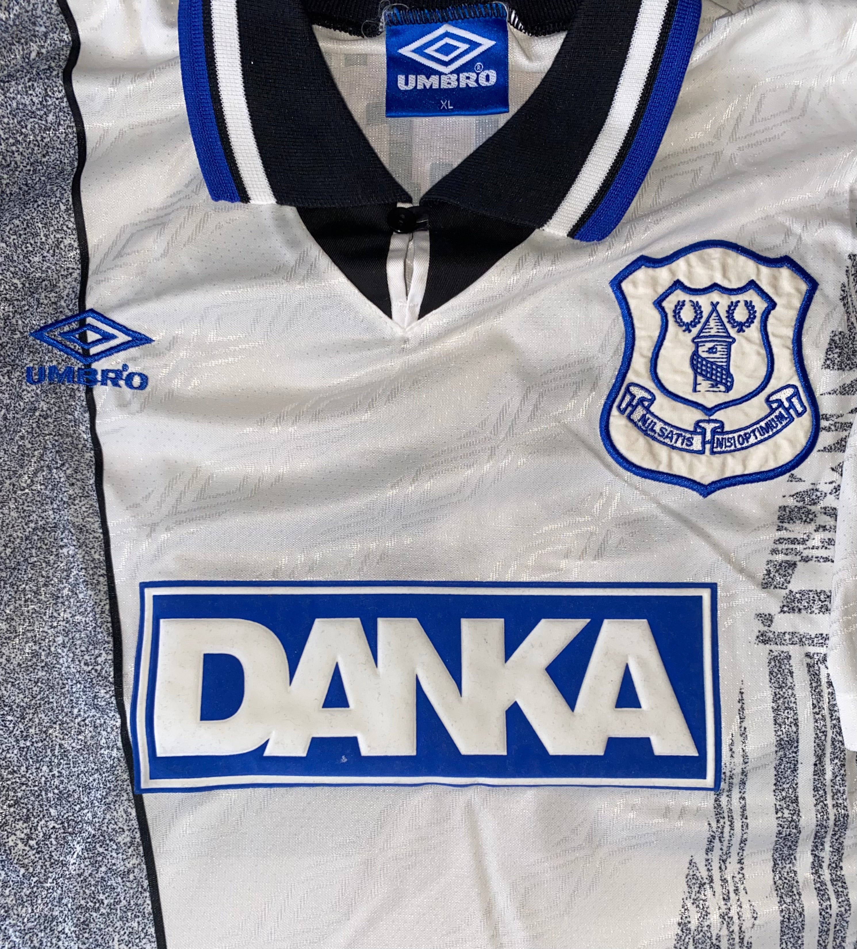 1995/96 EVERTON MATCH WORN AWAY SHIRT (ALLEN #26)