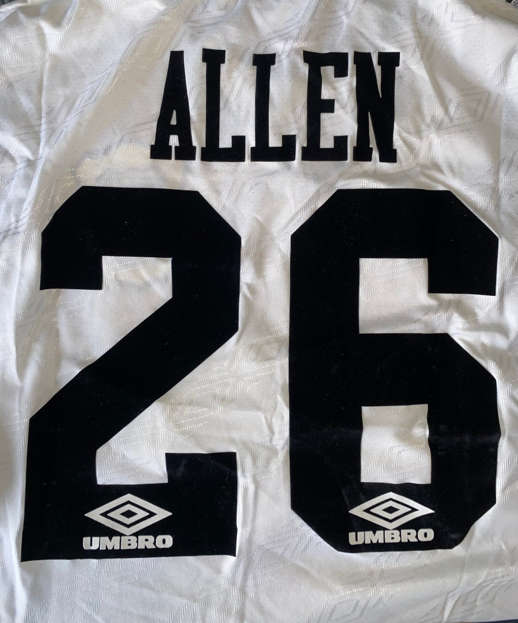 1995/96 EVERTON MATCH WORN AWAY SHIRT (ALLEN #26)