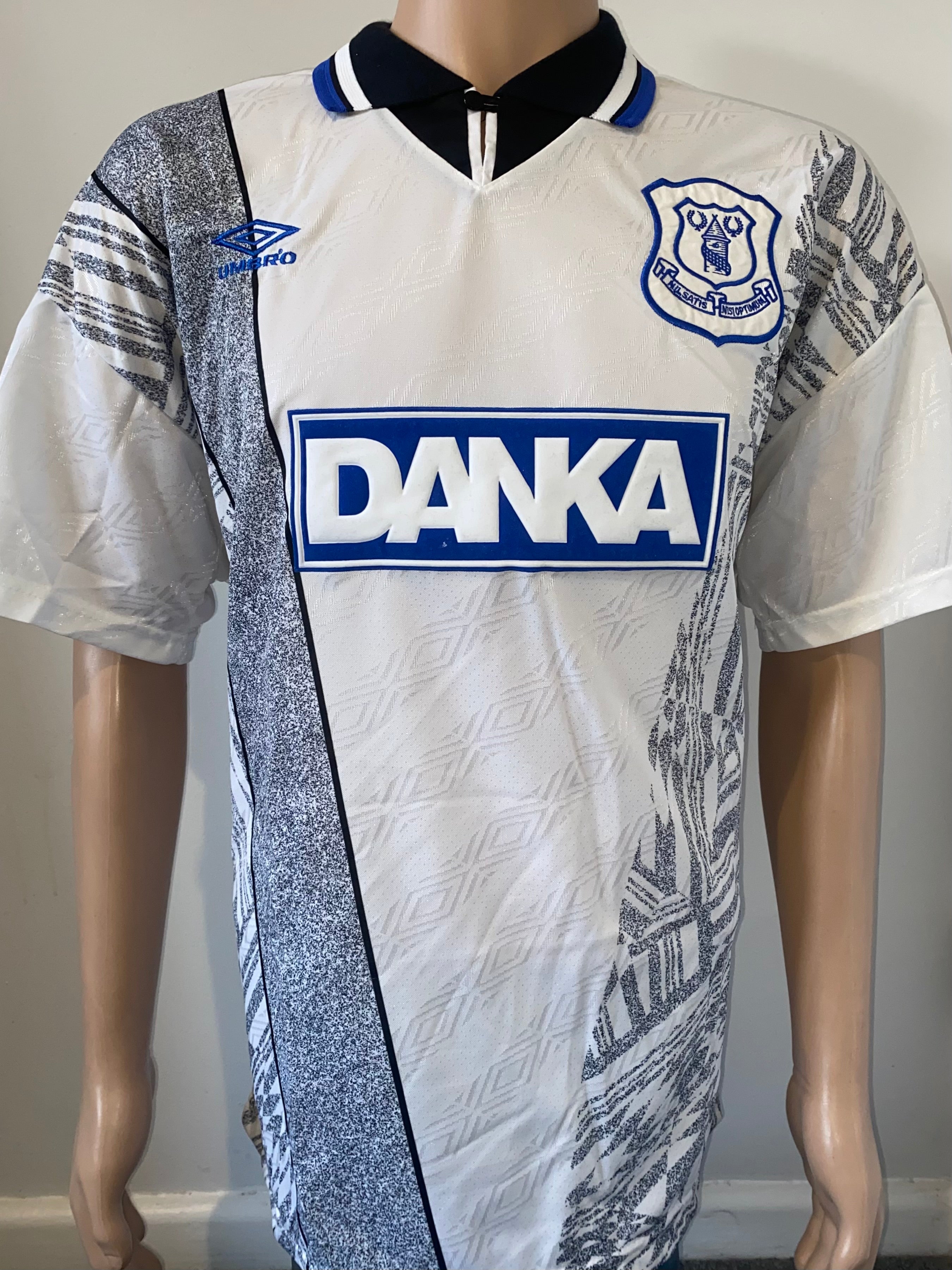 1995/96 EVERTON MATCH WORN AWAY SHIRT (ALLEN #26)