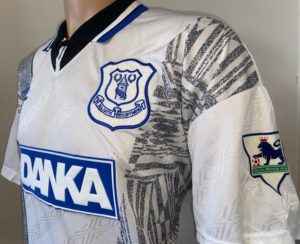 1995/96 EVERTON MATCH WORN AWAY SHIRT (ALLEN #26)