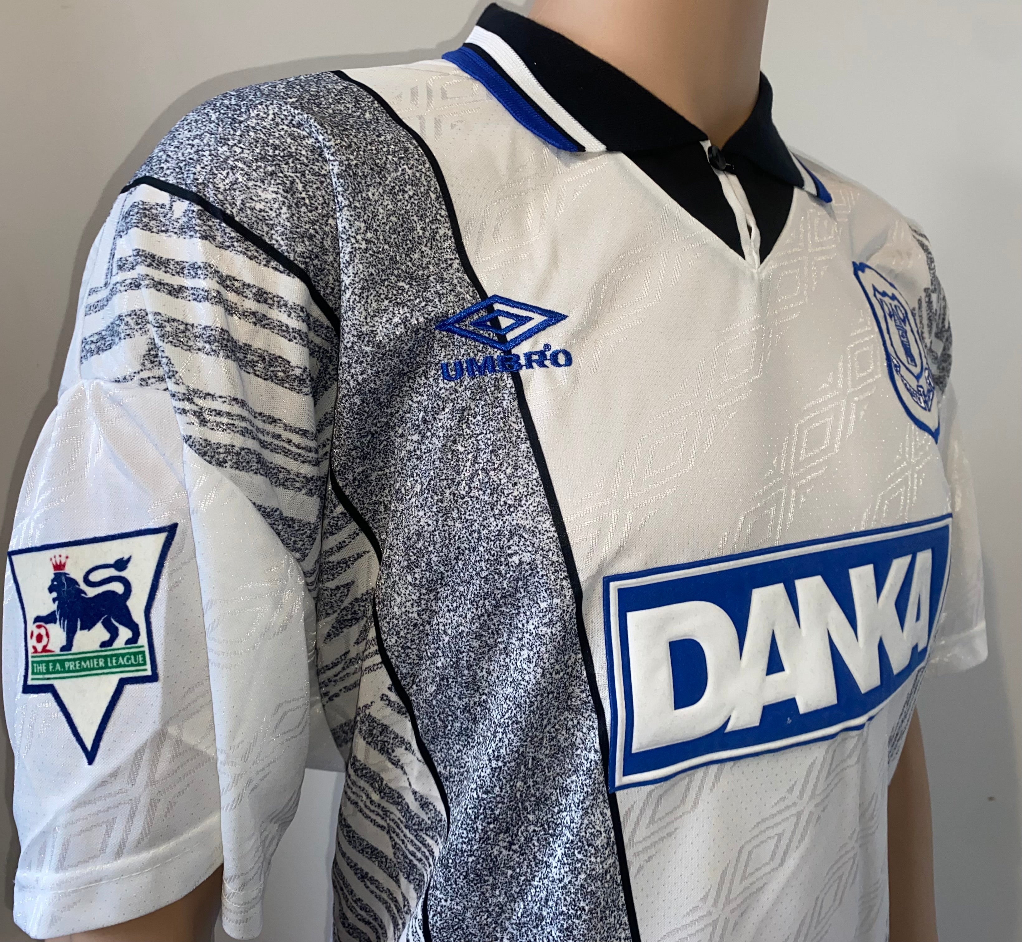 1995/96 EVERTON MATCH WORN AWAY SHIRT (ALLEN #26)