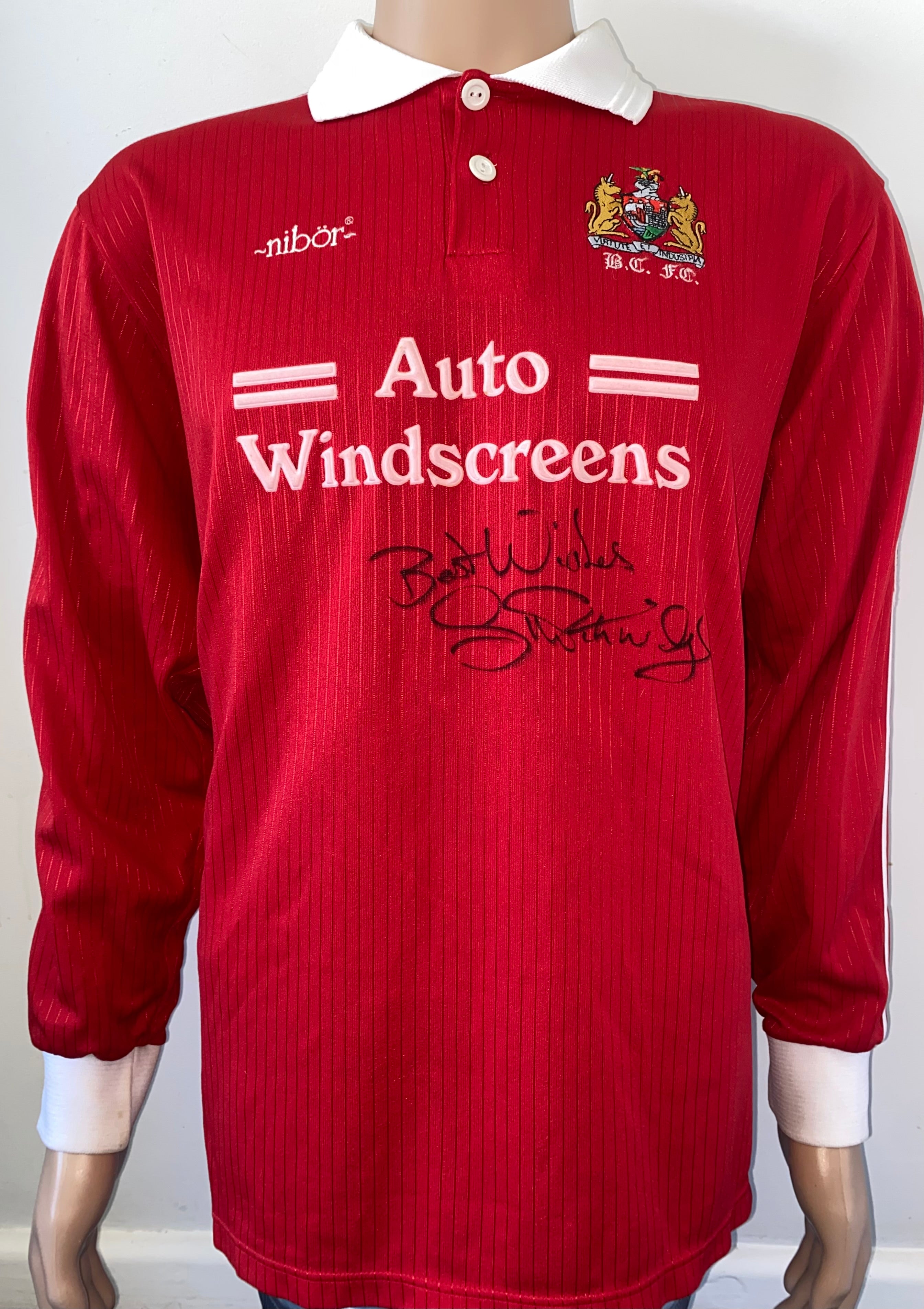 1994/95 BRISTOL CITY MATCH WORN HOME SHIRT PARTRIDGE #14