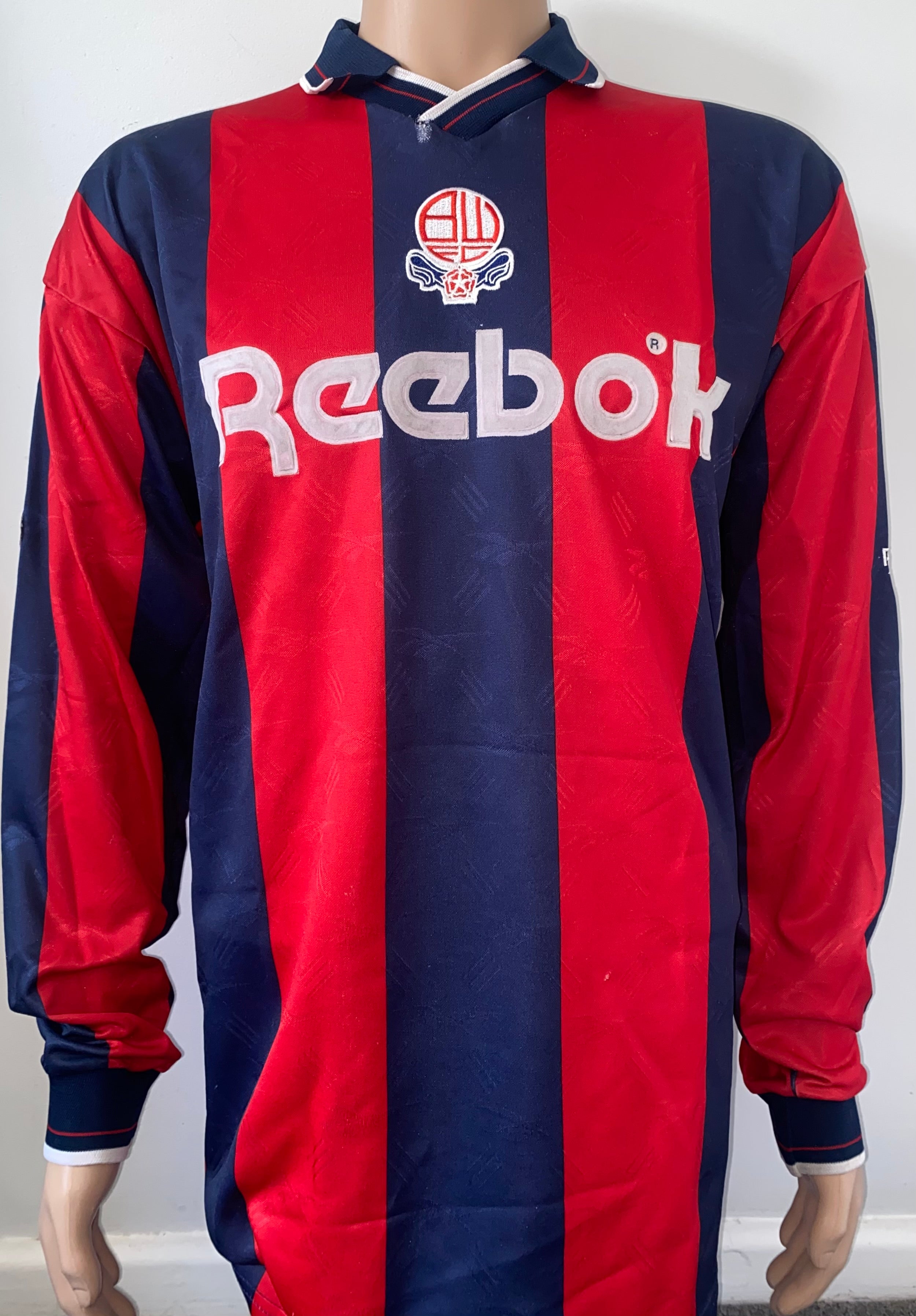 1994/9﻿5 BOLTON WANDERERS MATCH WORN SHIRT RICHARD SNEEKES #8