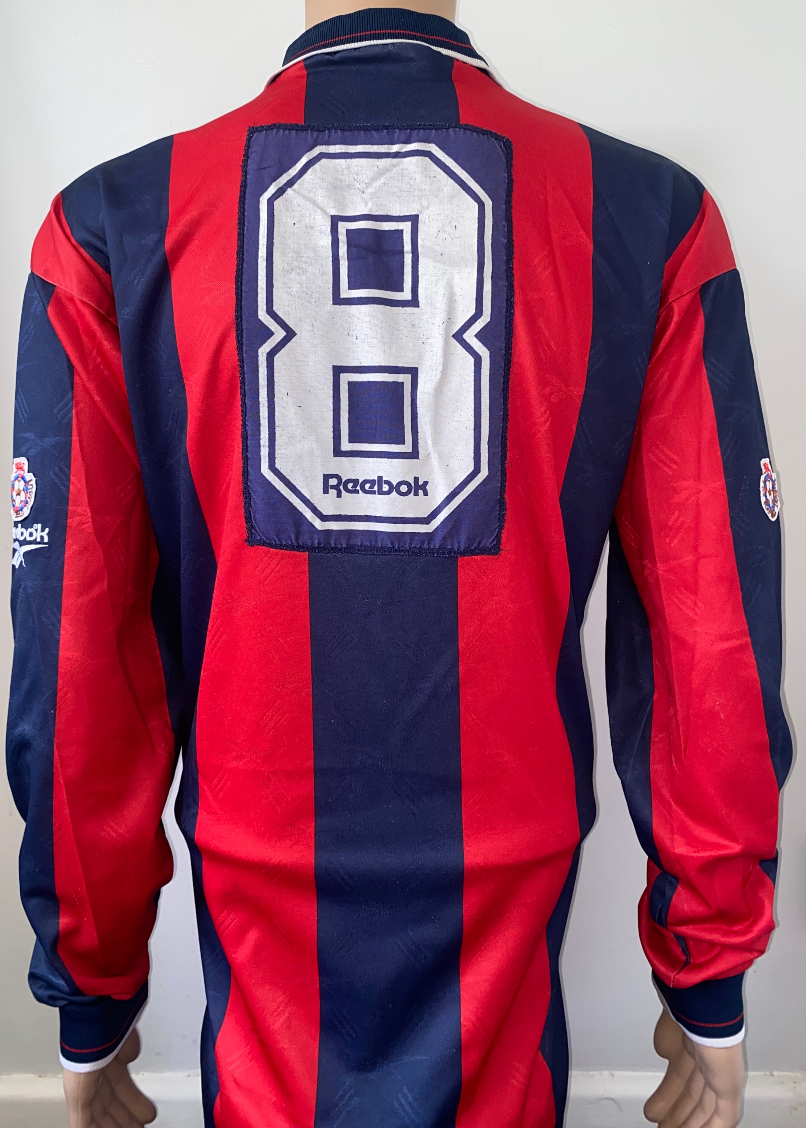 1994/9﻿5 BOLTON WANDERERS MATCH WORN SHIRT RICHARD SNEEKES #8