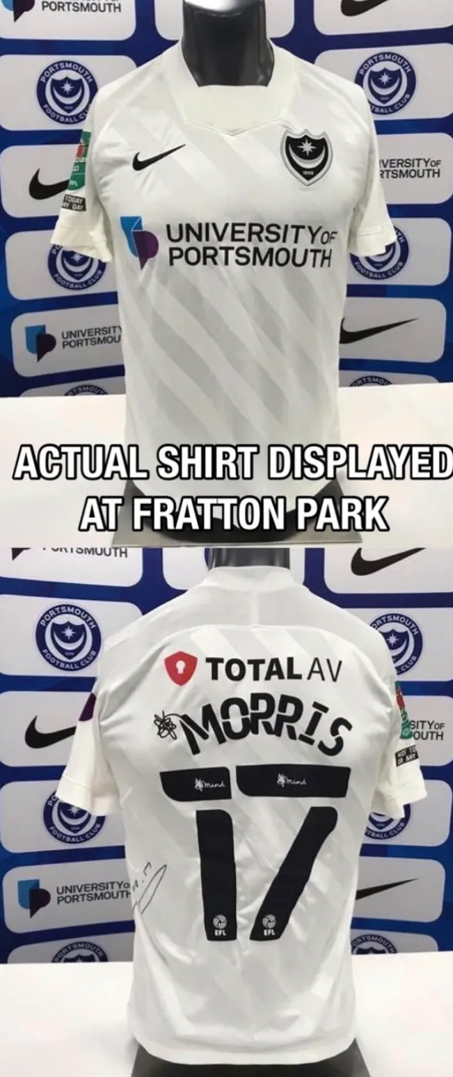 2020/21 PORTSMOUTH MATCH WORN AWAY SHIRT (MORRIS #17 CARABAO CUP V BRIGHTON HA)