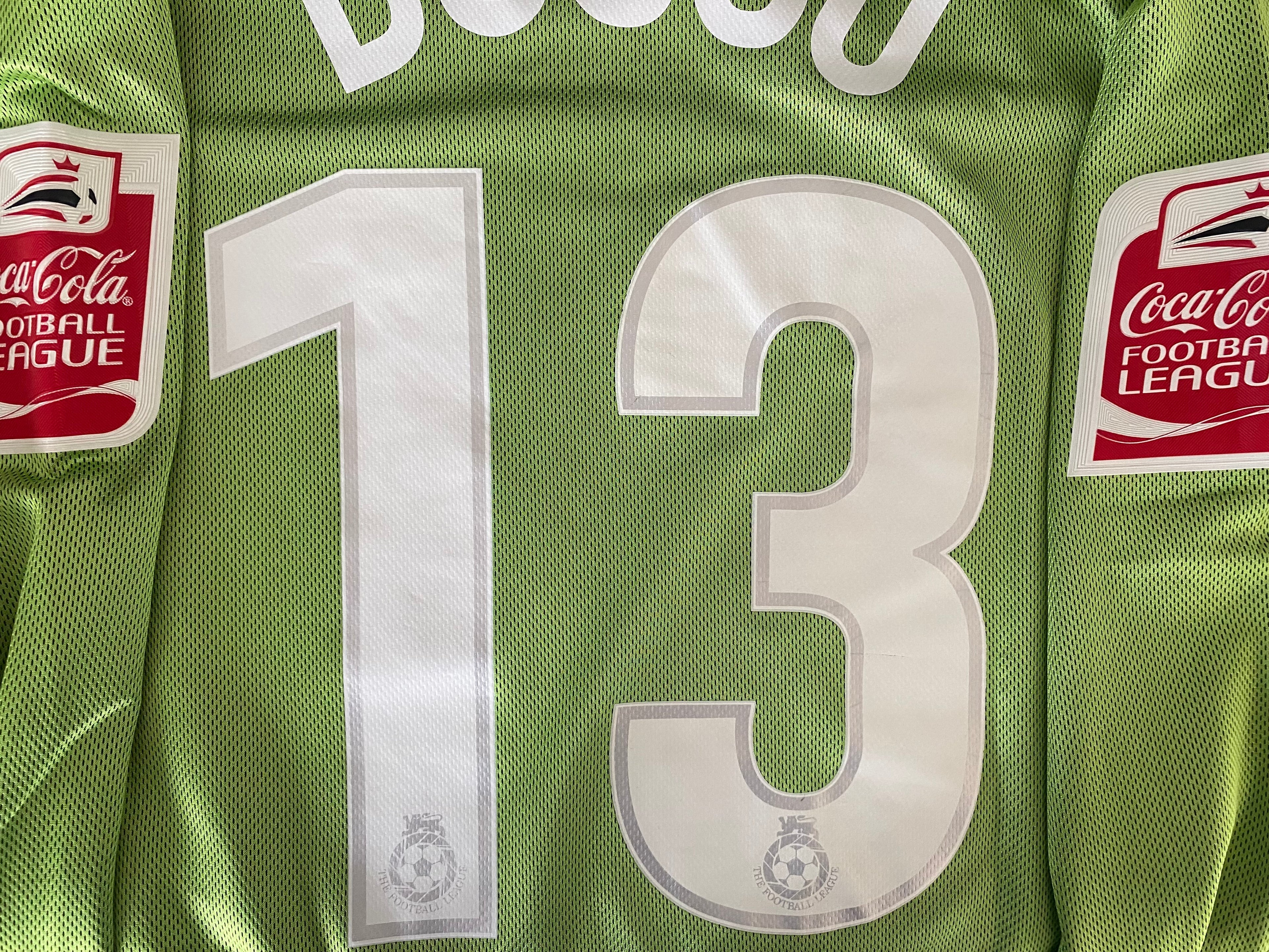 2004/05 OLDHAM ATHLETIC MATCH WORN GOALKEEPERS SHIRT (BOSSU #13)