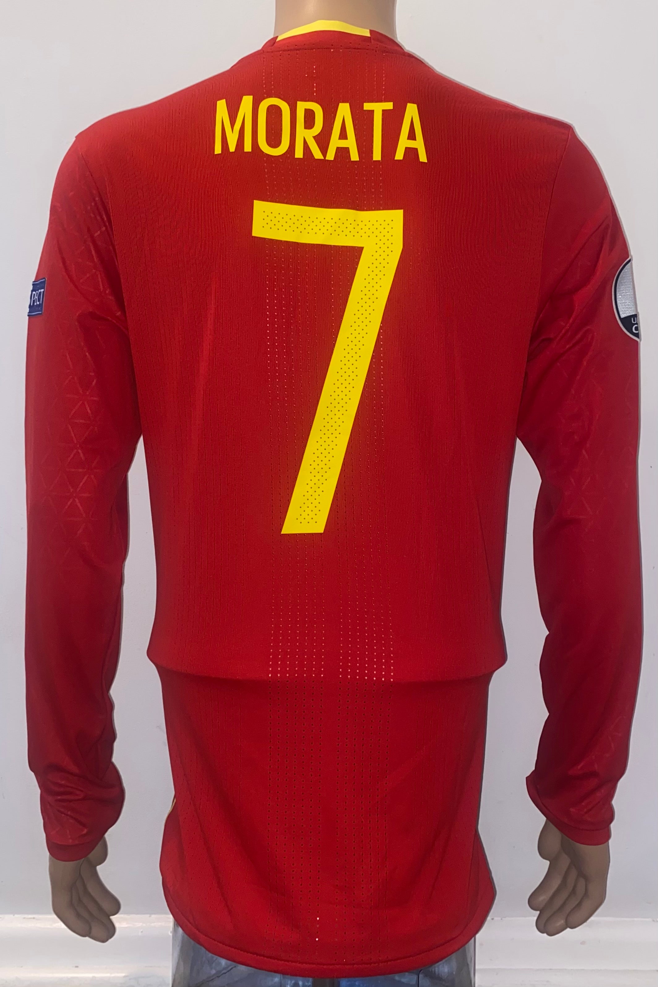 2016 SPAIN MATCH ISSUE HOME SHIRT ( #7 MORATA V TURKEY EURO 2016)