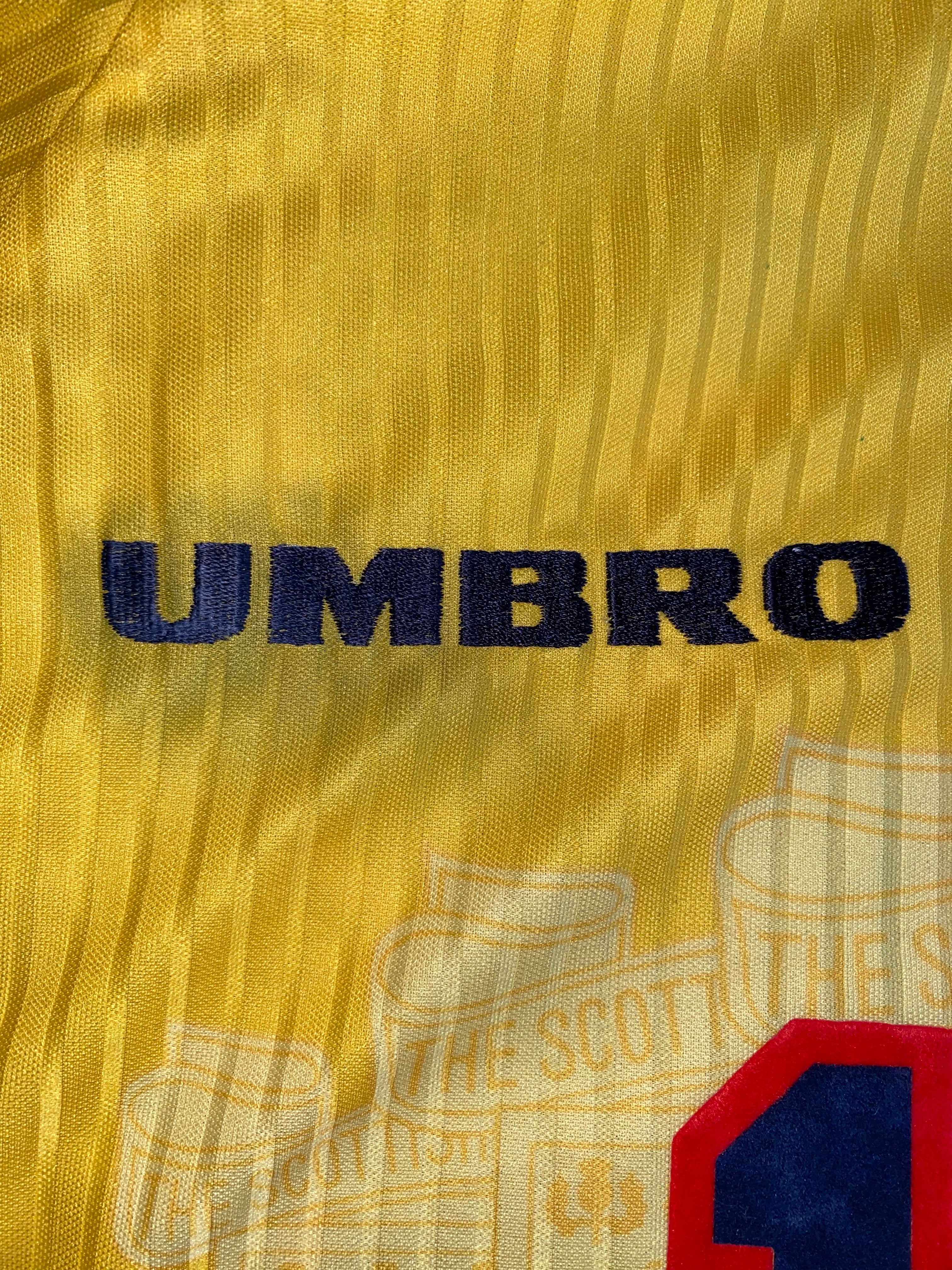 1998 SCOTLAND MATCHWORN UMBRO AWAY SHIRT #13