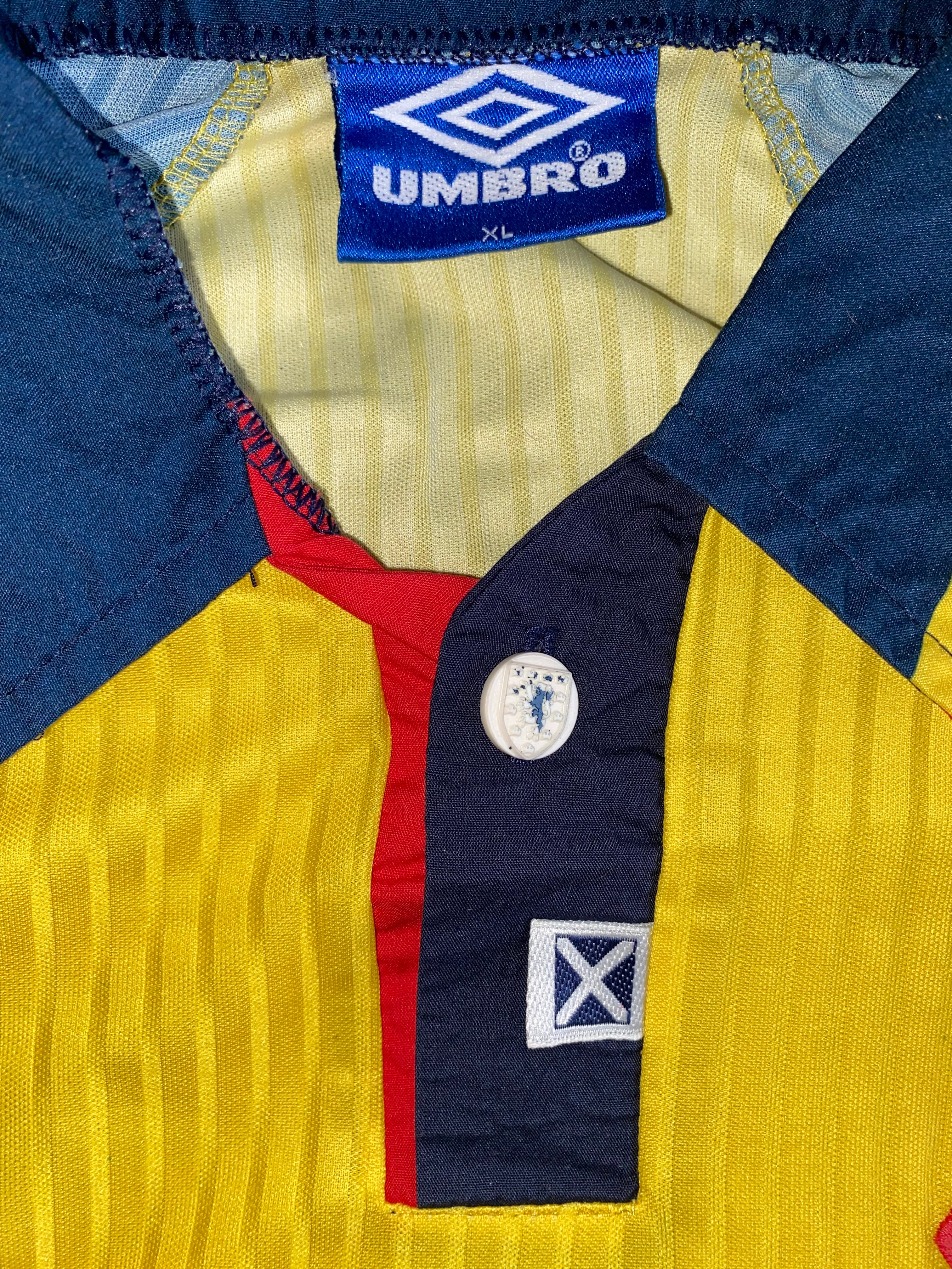 1998 SCOTLAND MATCHWORN UMBRO AWAY SHIRT #13