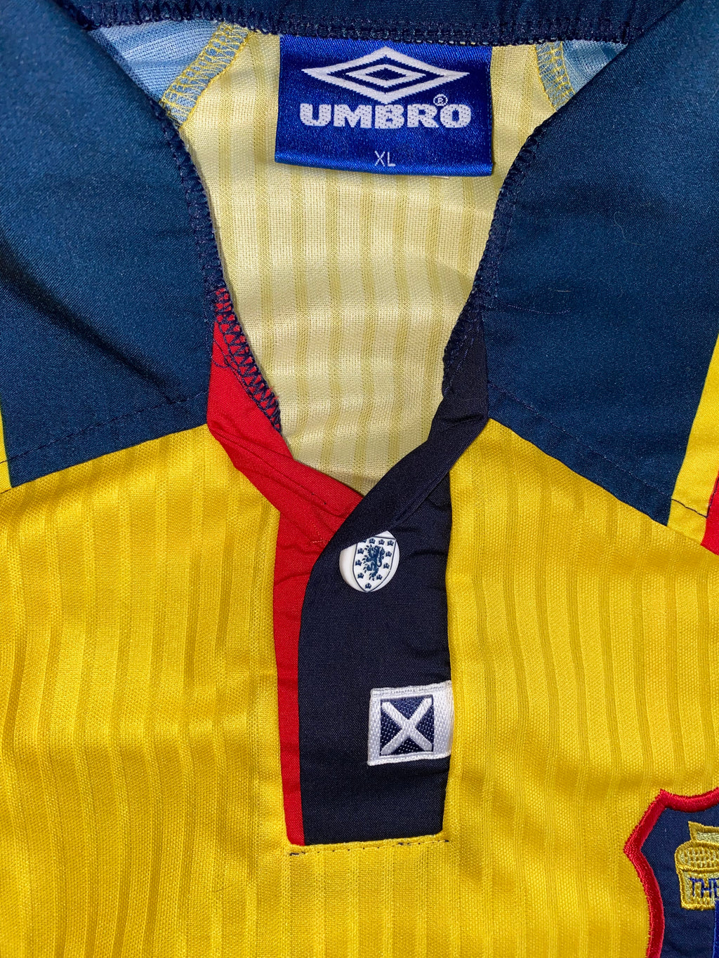 1998 SCOTLAND MATCHWORN UMBRO AWAY SHIRT #7