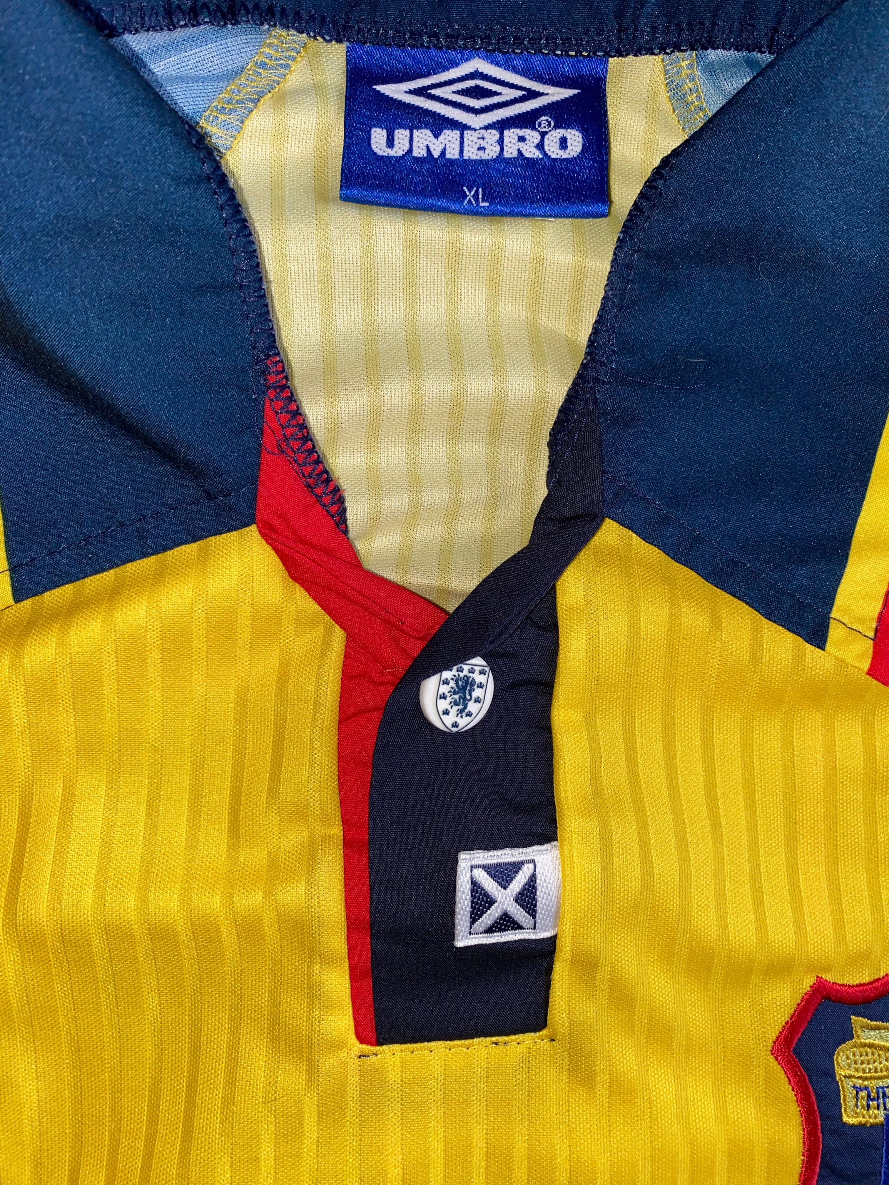 1998 SCOTLAND MATCHWORN UMBRO AWAY SHIRT #7