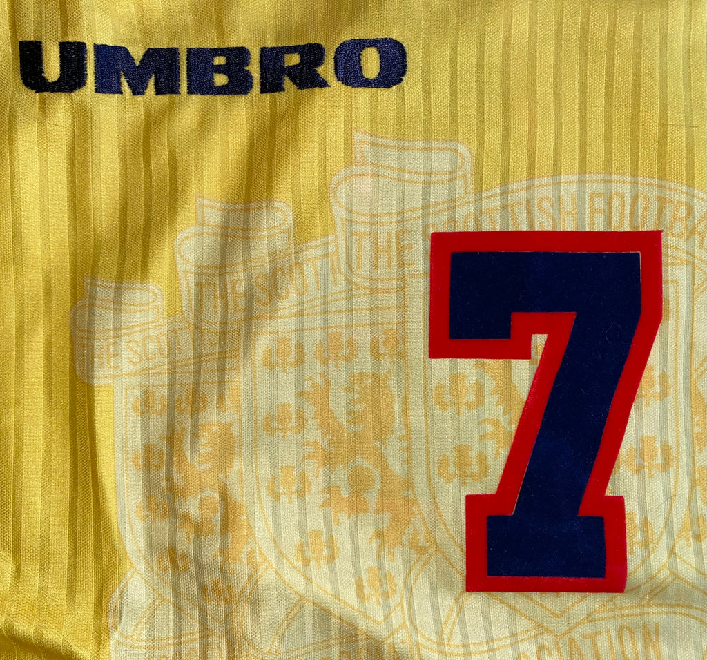 1998 SCOTLAND MATCHWORN UMBRO AWAY SHIRT #7