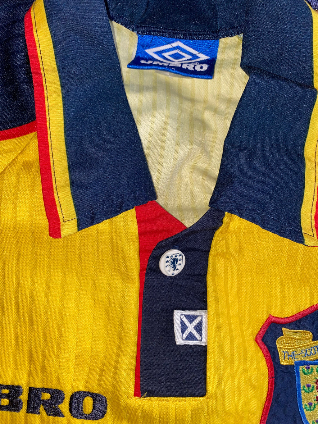 1998 SCOTLAND MATCHWORN UMBRO AWAY SHIRT #18