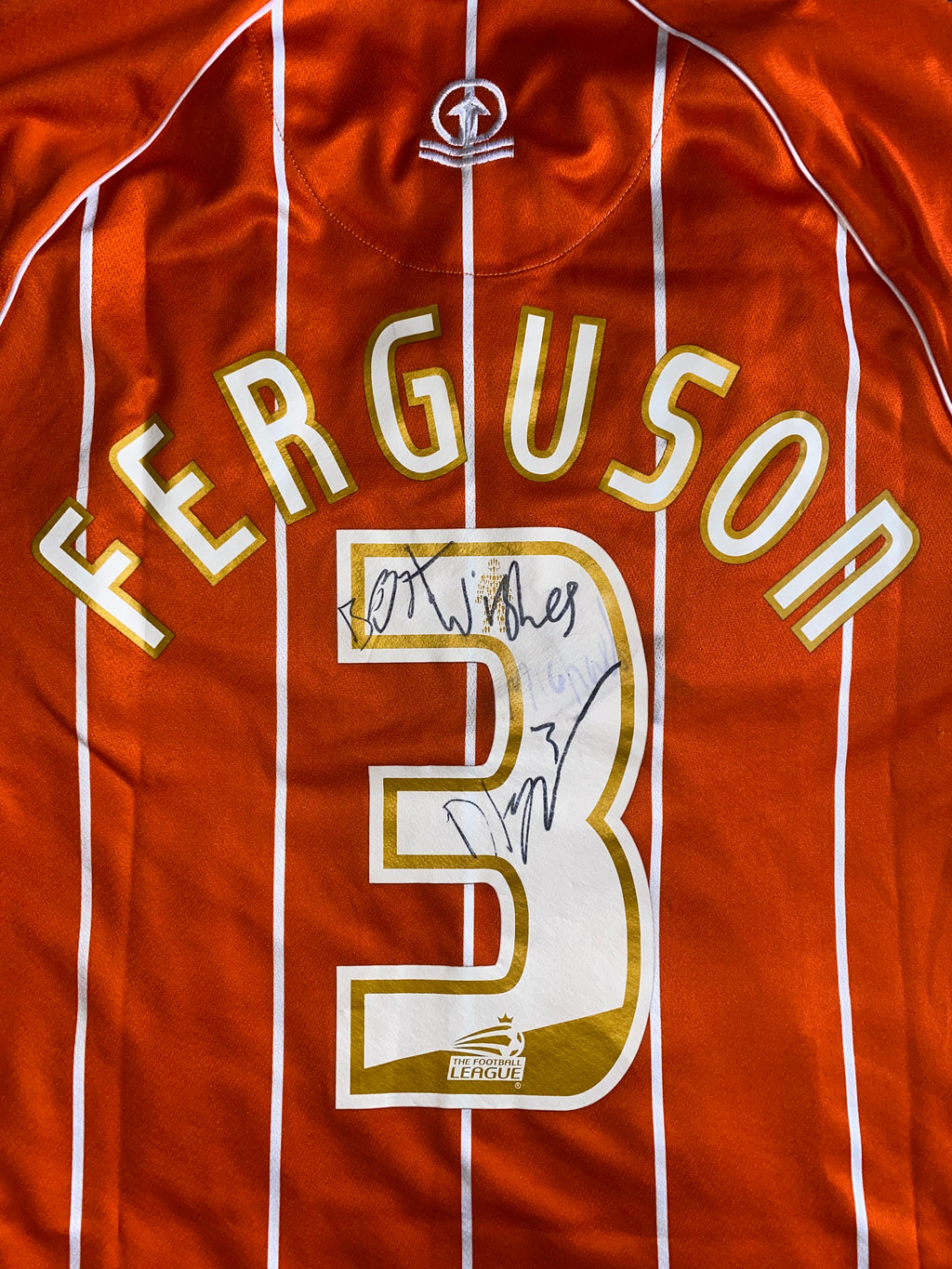 2015/16 BLACKPOOL MATCH WORN HOME SHIRT (FERGUSON #3)