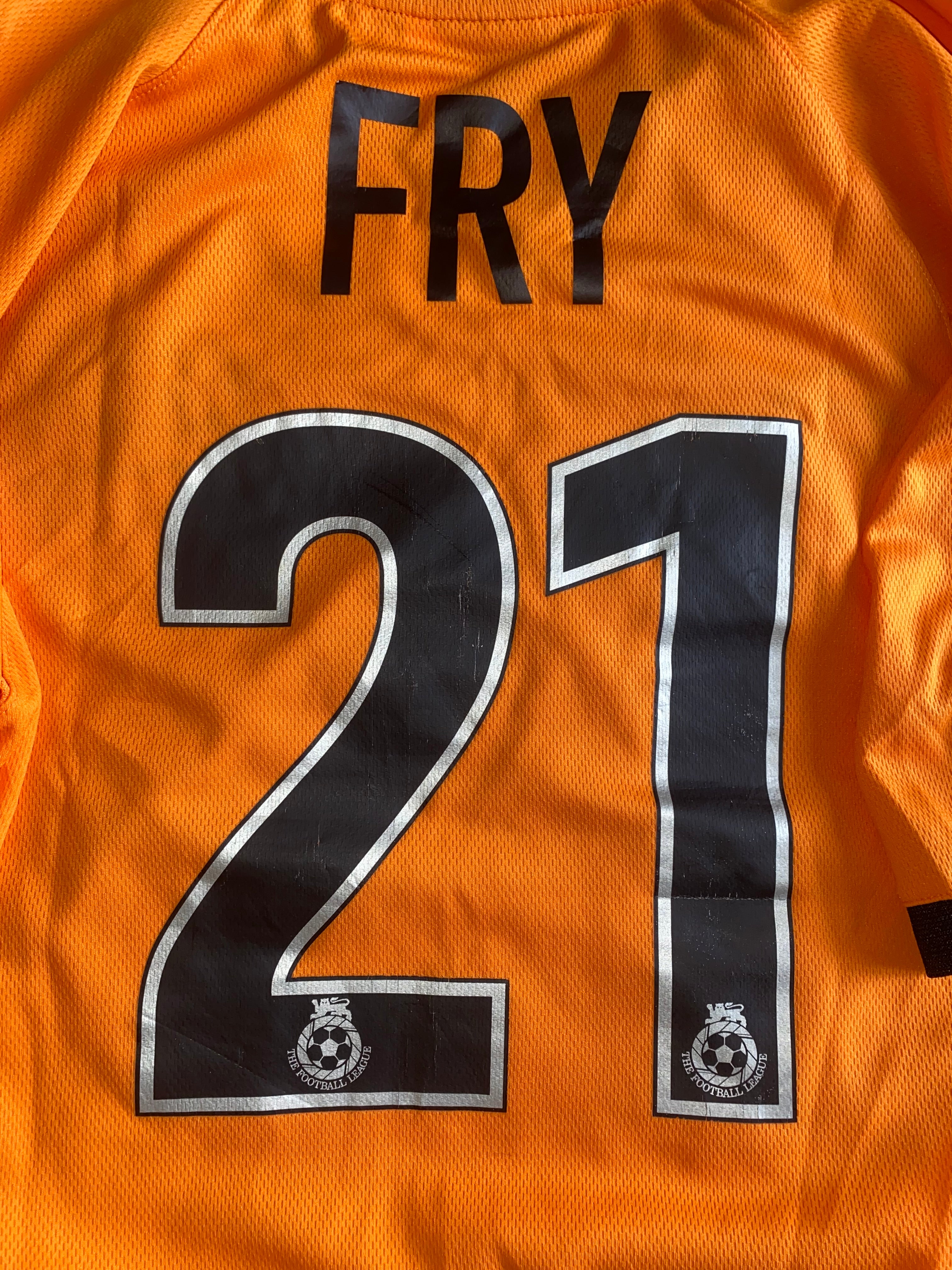 2002/03 PETERBOROUGH UNITED MATCH WORN AWAY SHIRT (FRY #21)