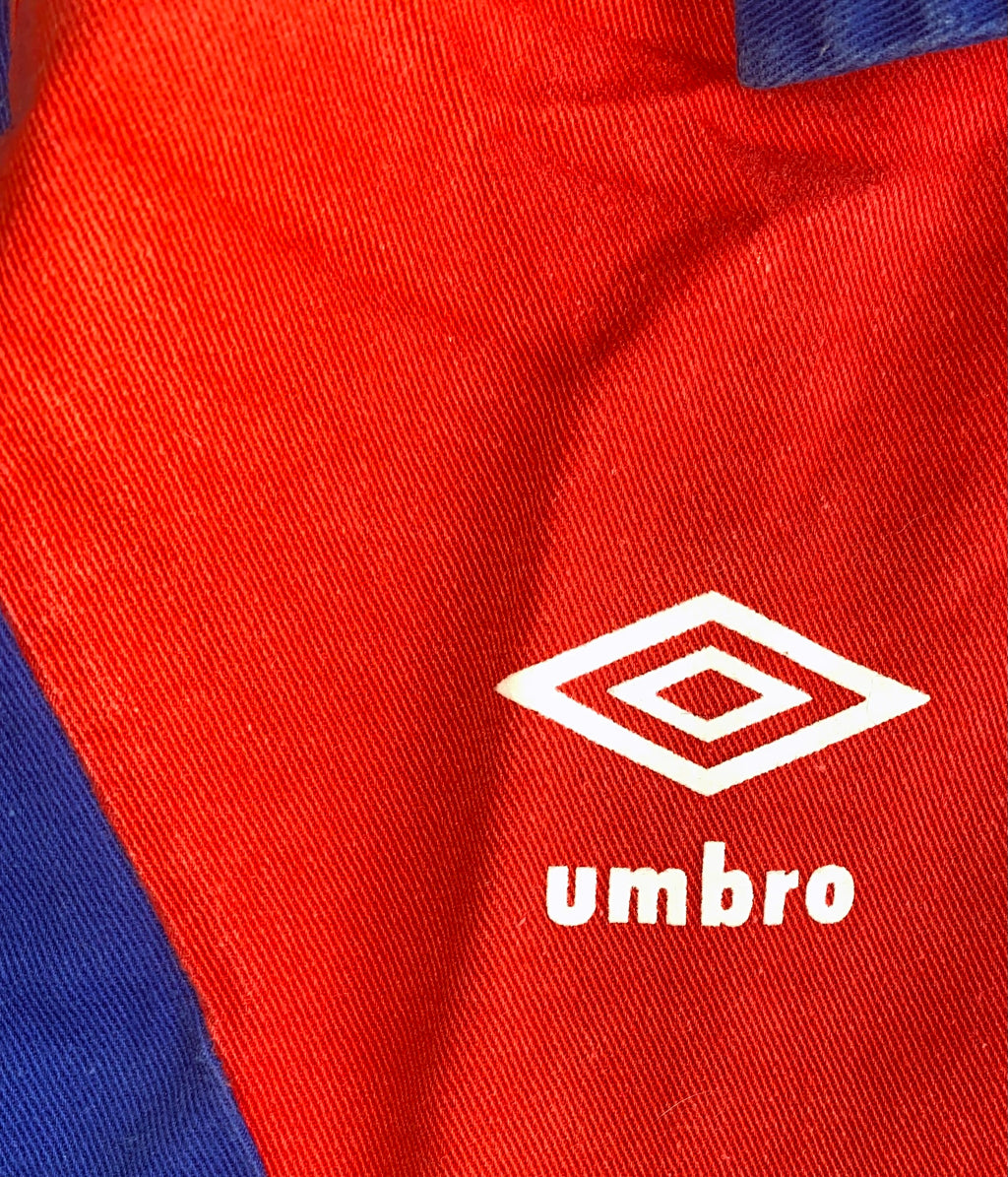1990/91 OLDHAM ATHLETIC UMBRO TRAINING WORN DRILL TOP