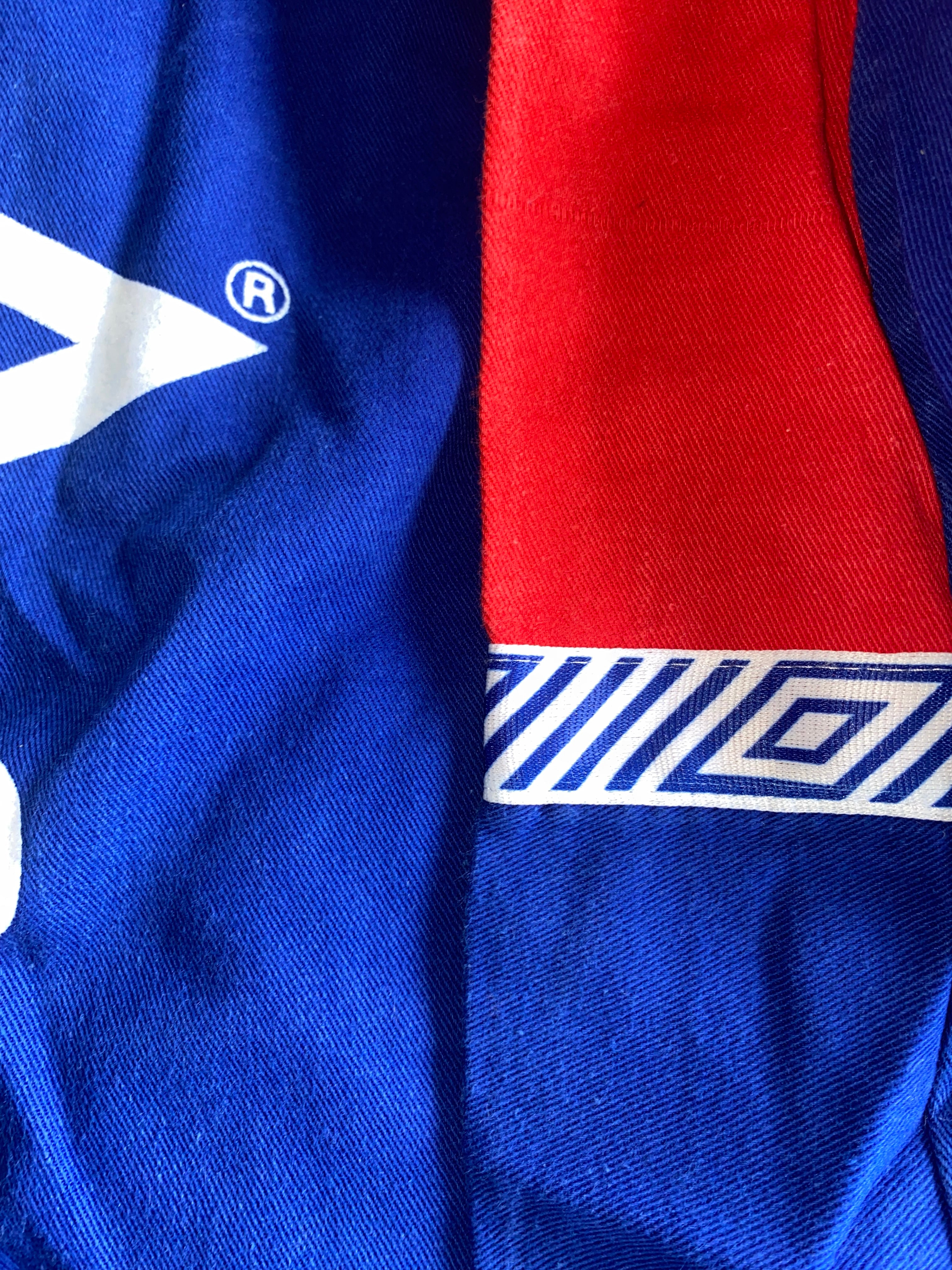 1990/91 OLDHAM ATHLETIC UMBRO TRAINING WORN DRILL TOP
