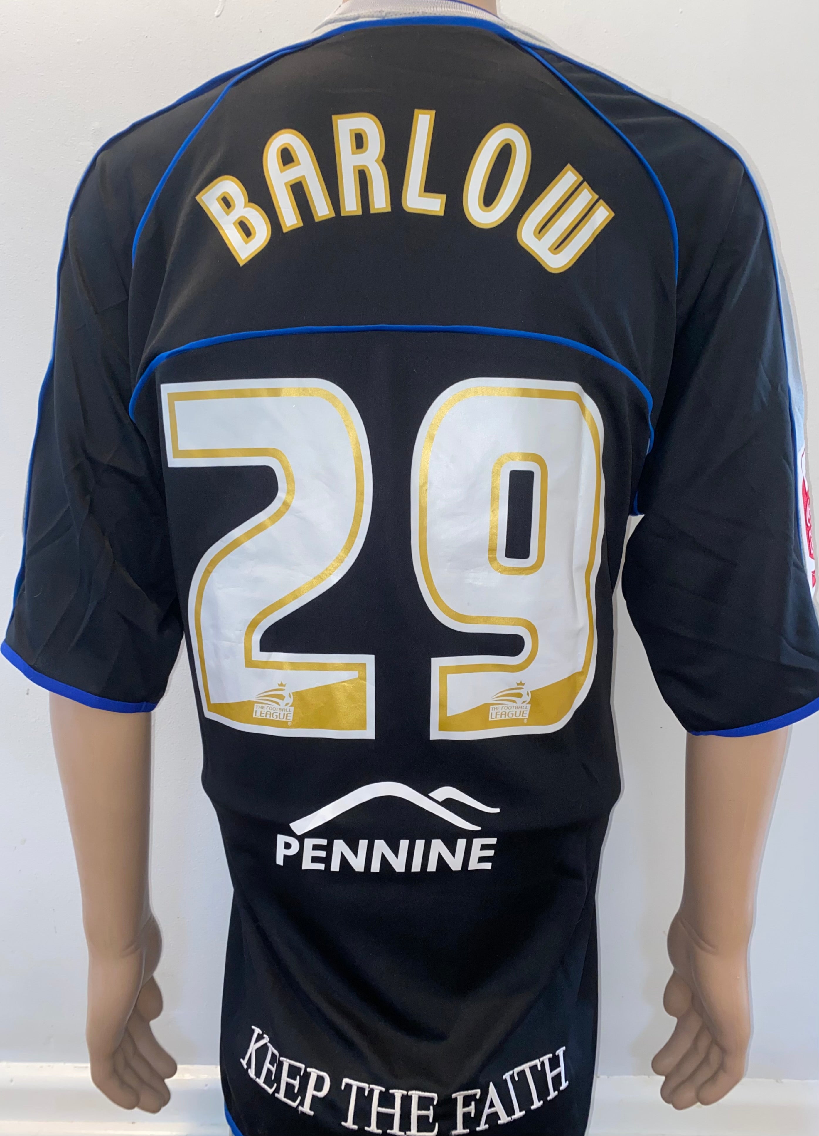 2005/06 OLDHAM ATHLETIC MATCH WORN AWAY SHIRT (BARLOW #29)