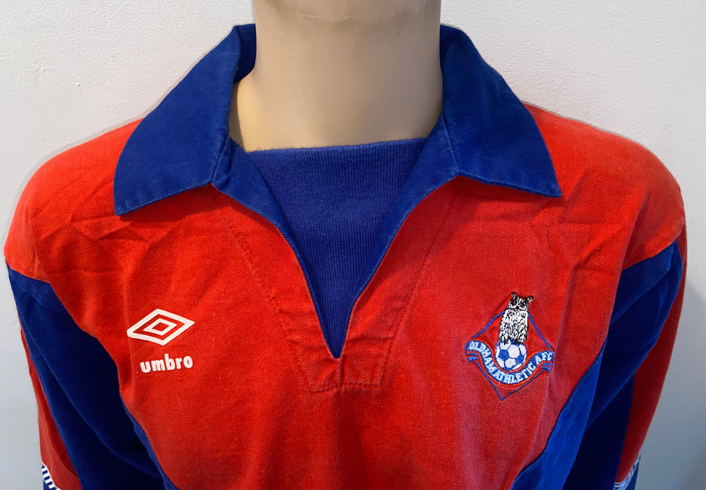 1990/91 OLDHAM ATHLETIC UMBRO TRAINING WORN DRILL TOP