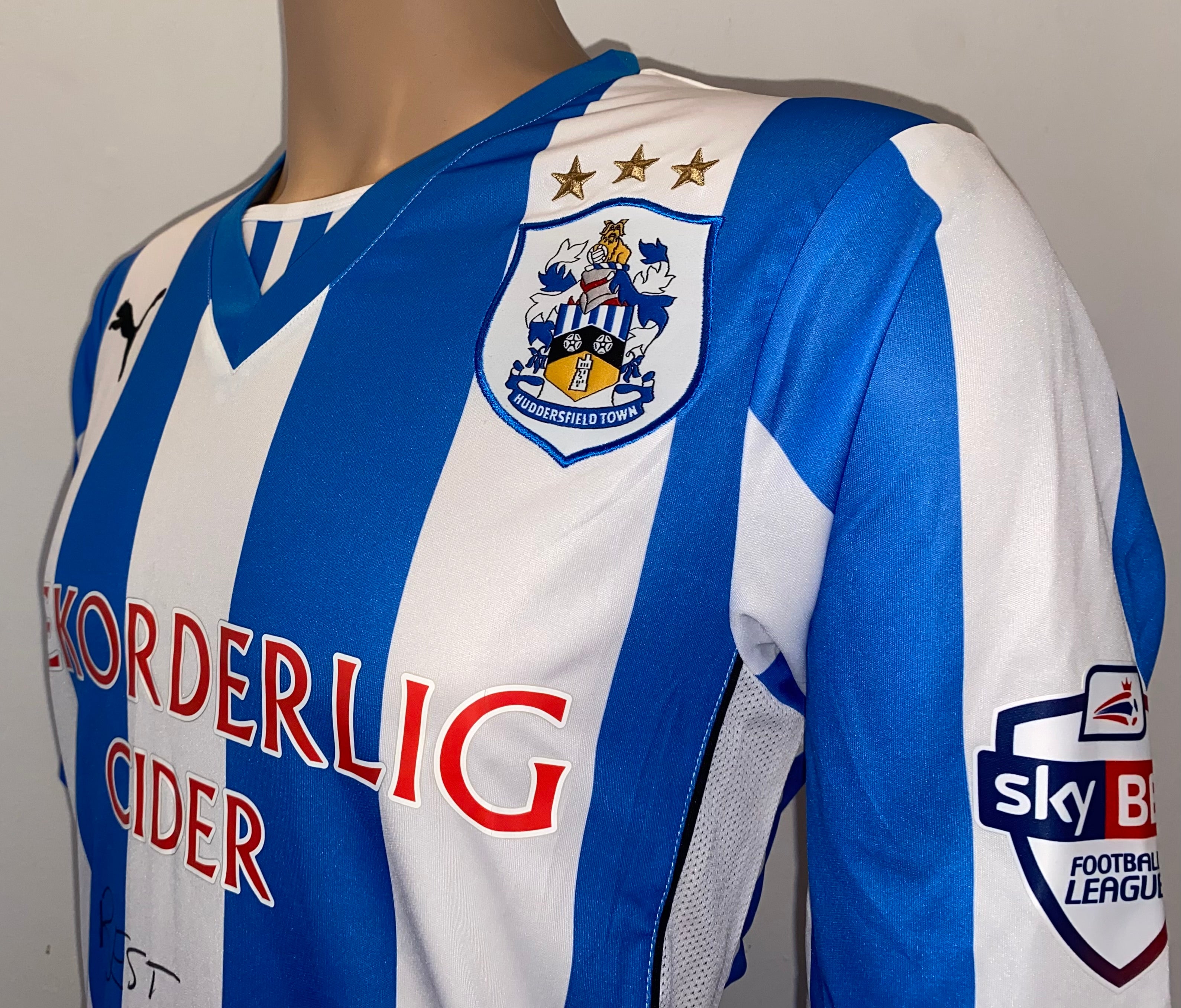 2013/14 HUDDERSFIELD TOWN MATCH WORN HOME SHIRT (SMITH #27)