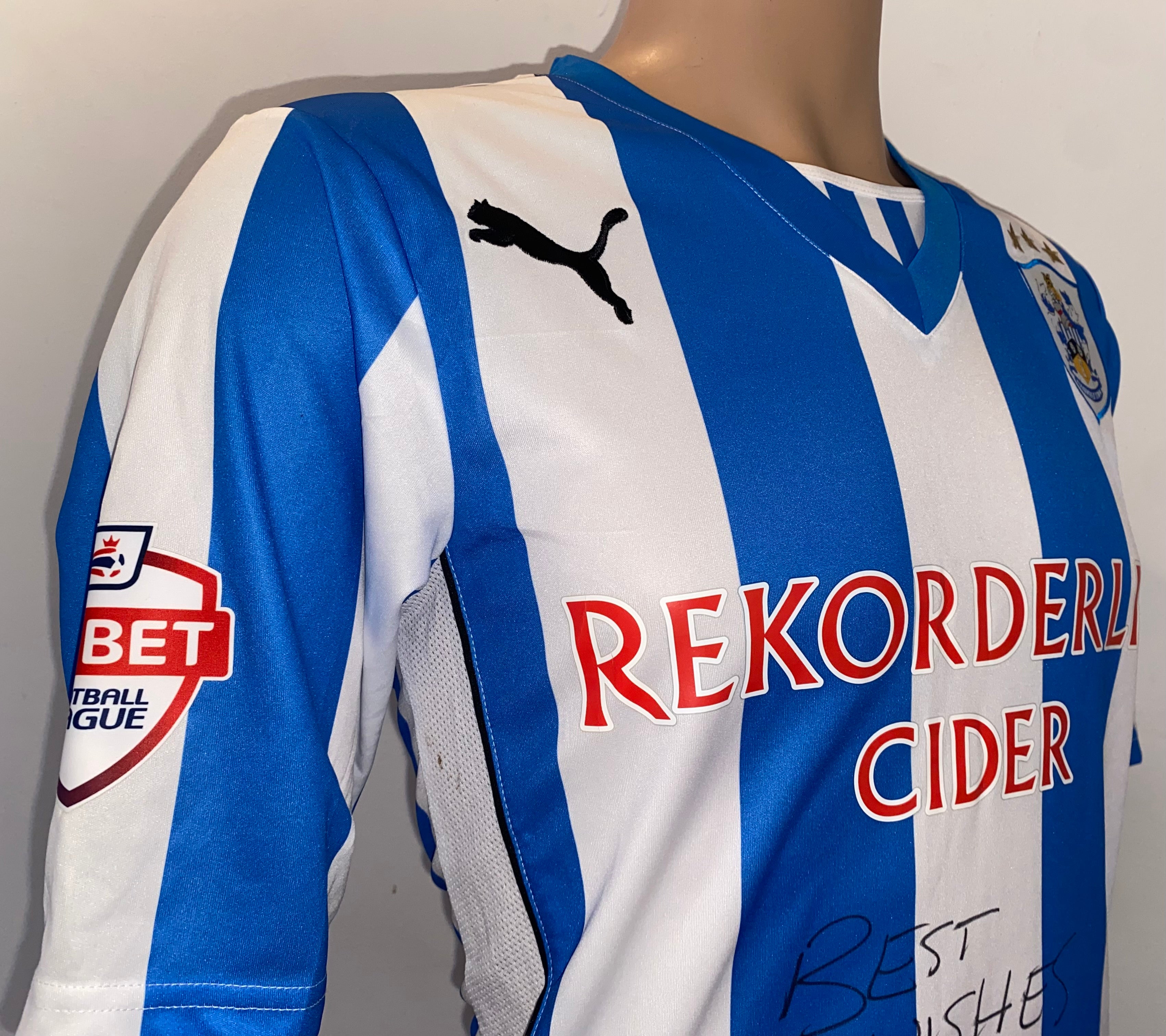 2013/14 HUDDERSFIELD TOWN MATCH WORN HOME SHIRT (SMITH #27)