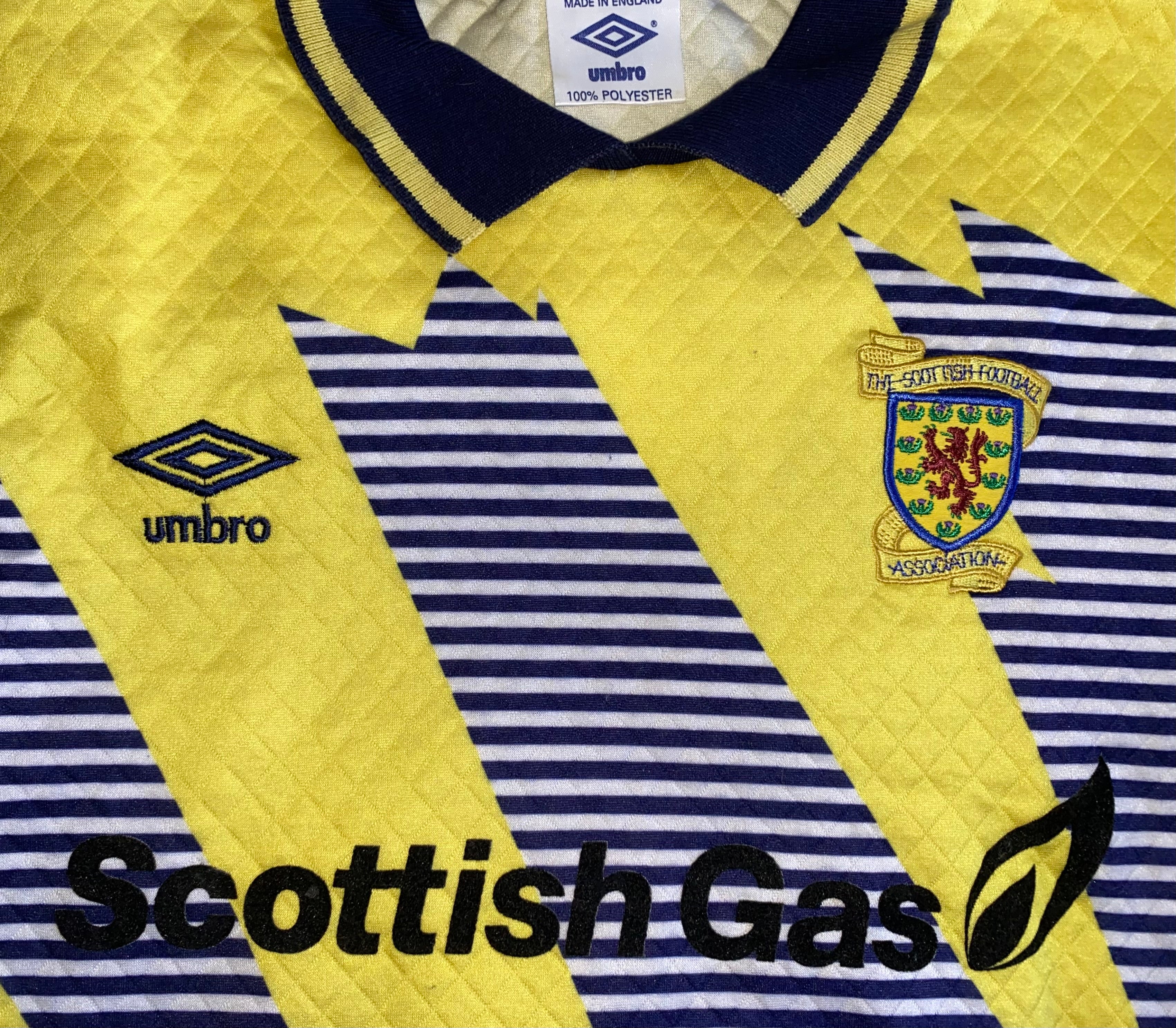 1992 SCOTLAND MATCH ISSUE GOALKEEPERS SHIRT #12