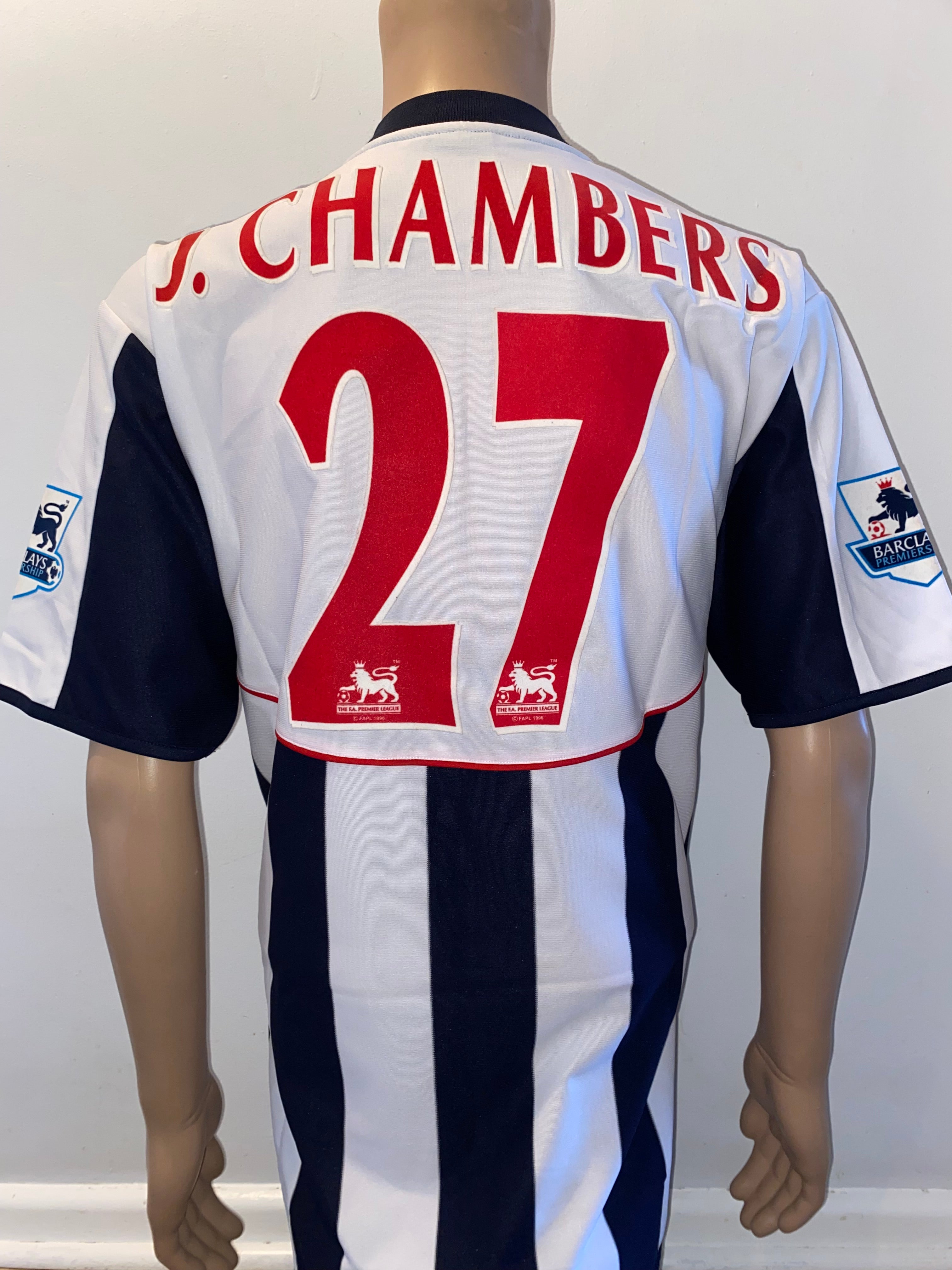 2004/05 WEST BROMWICH ALBION MATCH WORN SHIRT J. CHAMBERS #27