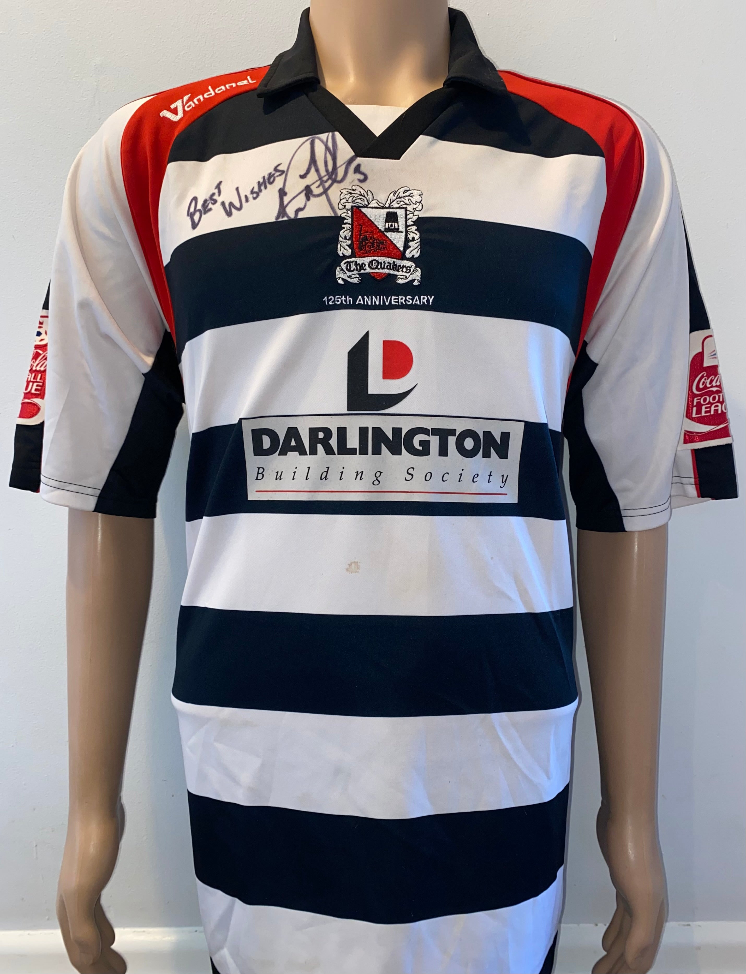 2008/09 DARLINGTON MATCH WORN HOME SHIRT (FORTUNE #3)