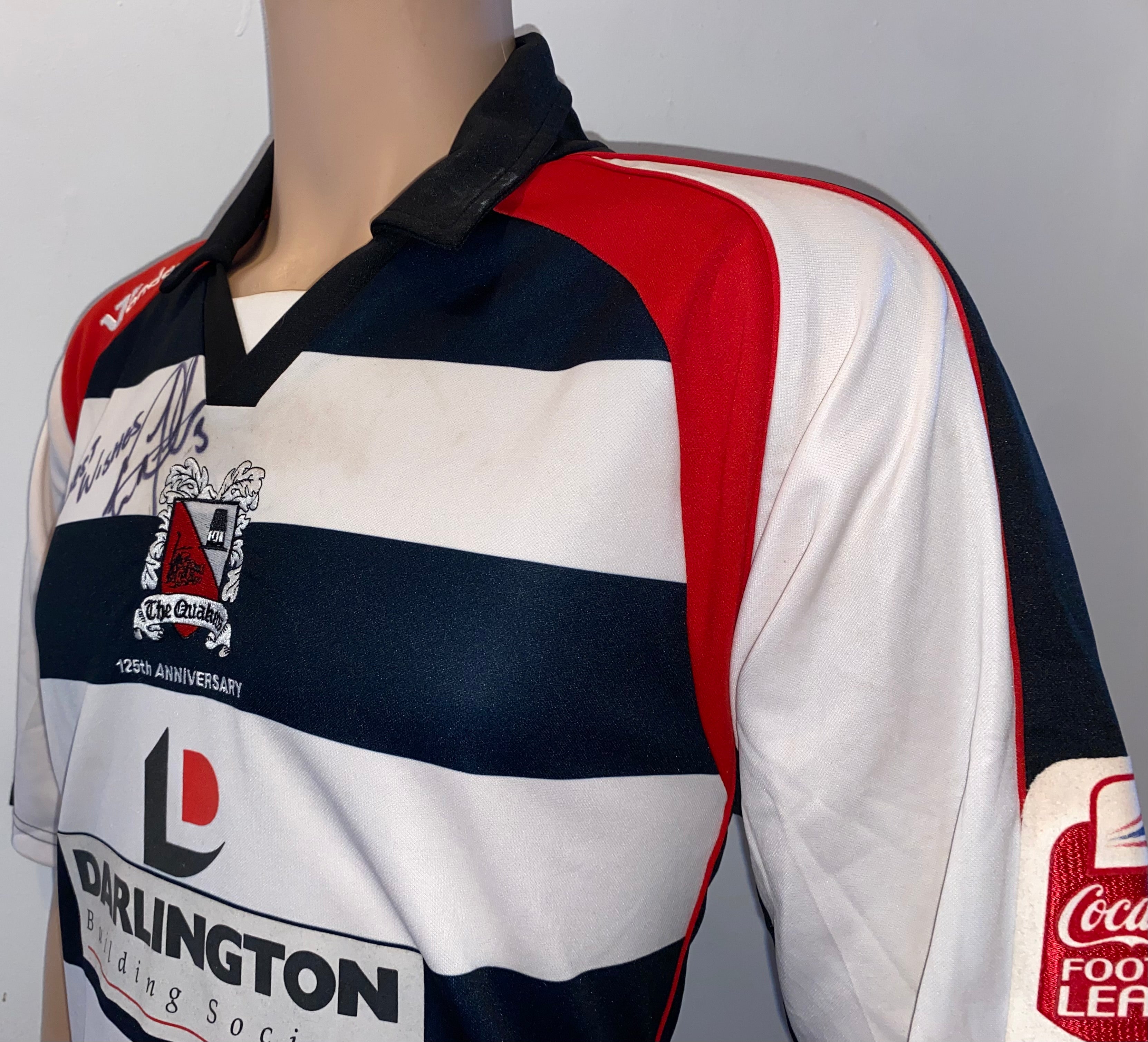 2008/09 DARLINGTON MATCH WORN HOME SHIRT (FORTUNE #3)