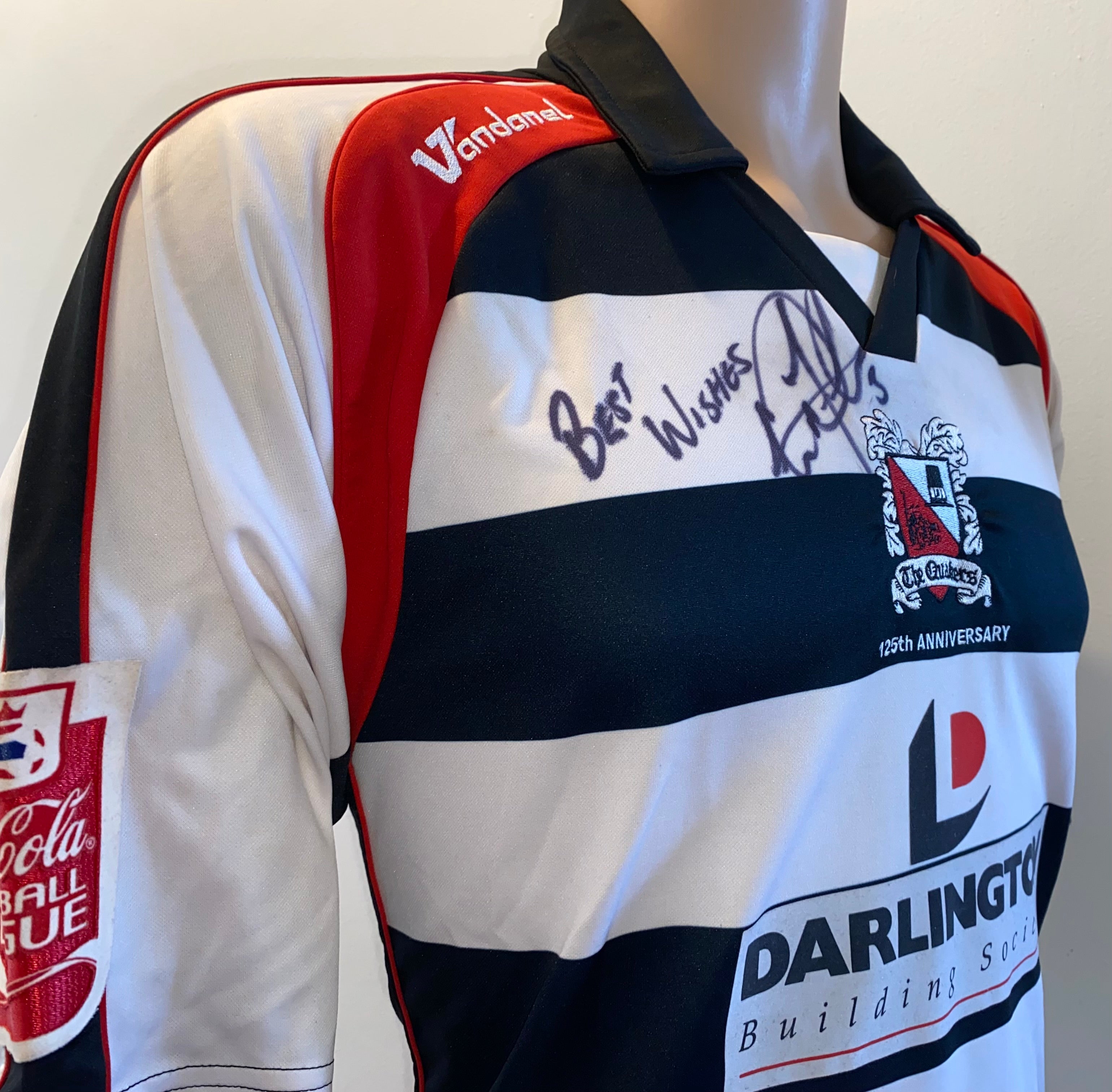 2008/09 DARLINGTON MATCH WORN HOME SHIRT (FORTUNE #3)