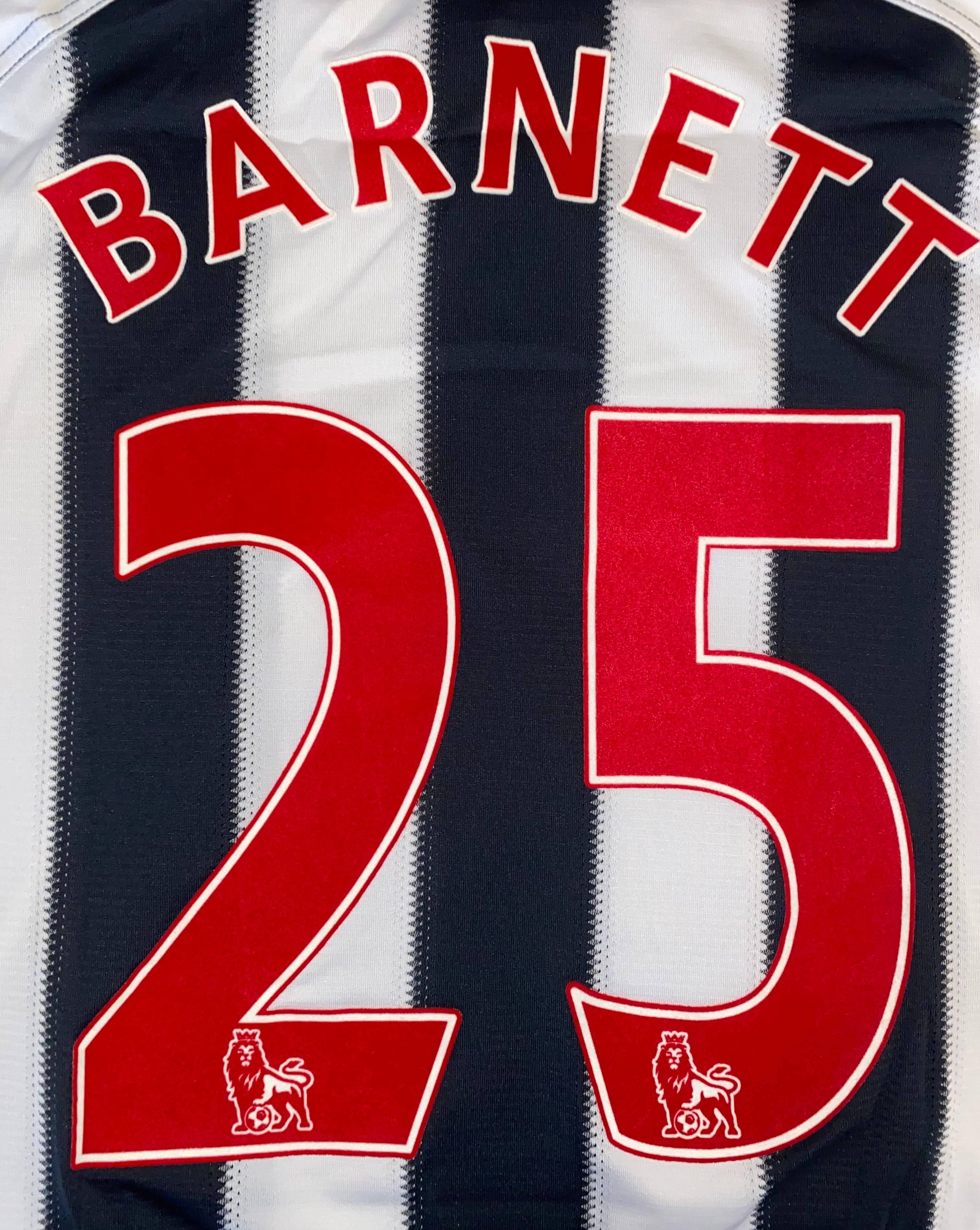 2010/11 WEST BROMWICH ALBION MATCH WORN SHIRT (BARNETT #25)