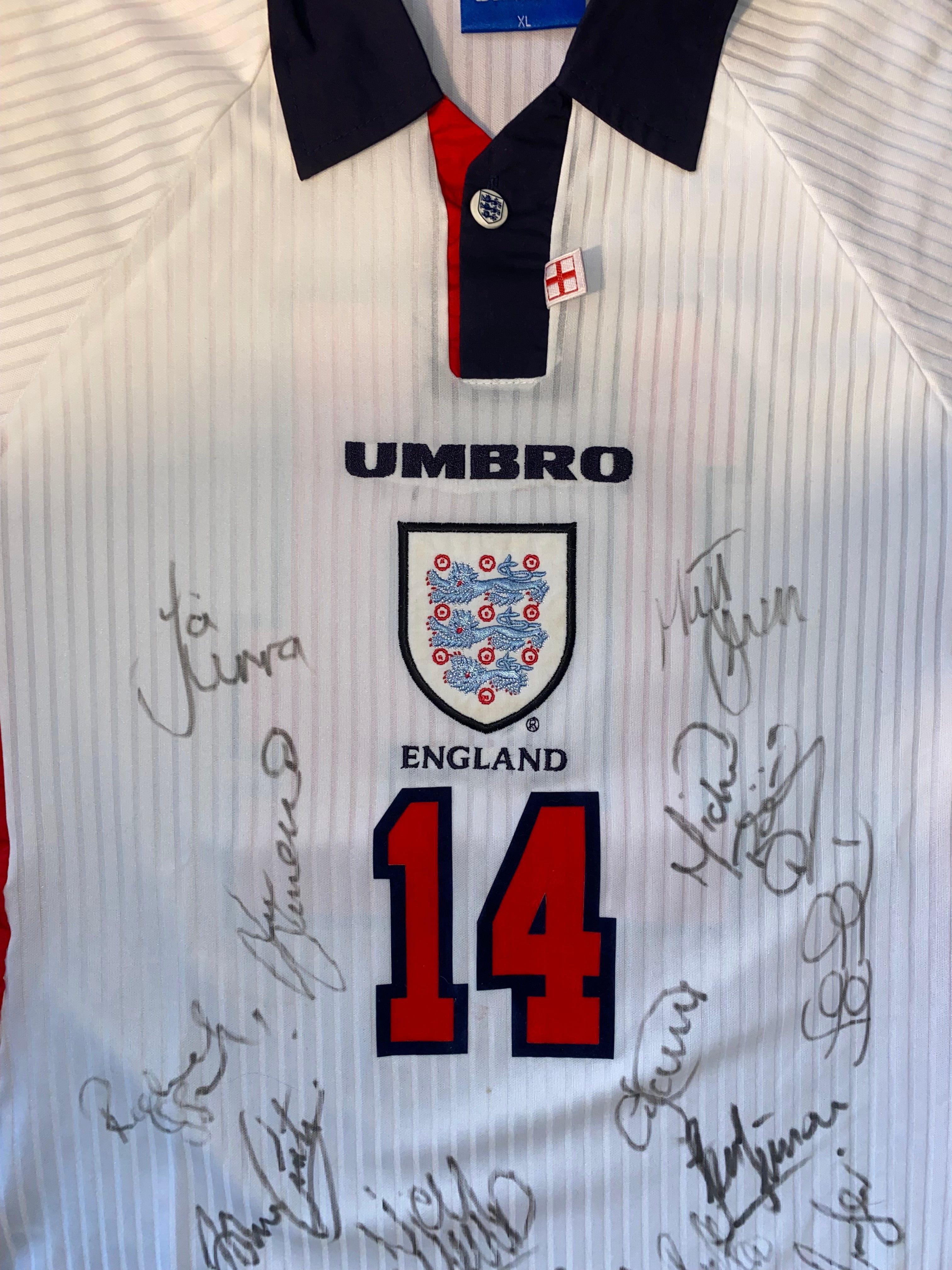 1998 ENGLAND MATCH WORN U21 HOME SHIRT (BEATTIE v CZECH REPUBLIC)