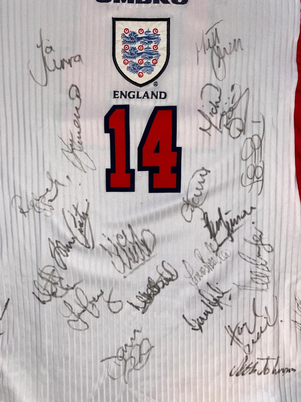 1998 ENGLAND MATCH WORN U21 HOME SHIRT (BEATTIE v CZECH REPUBLIC)