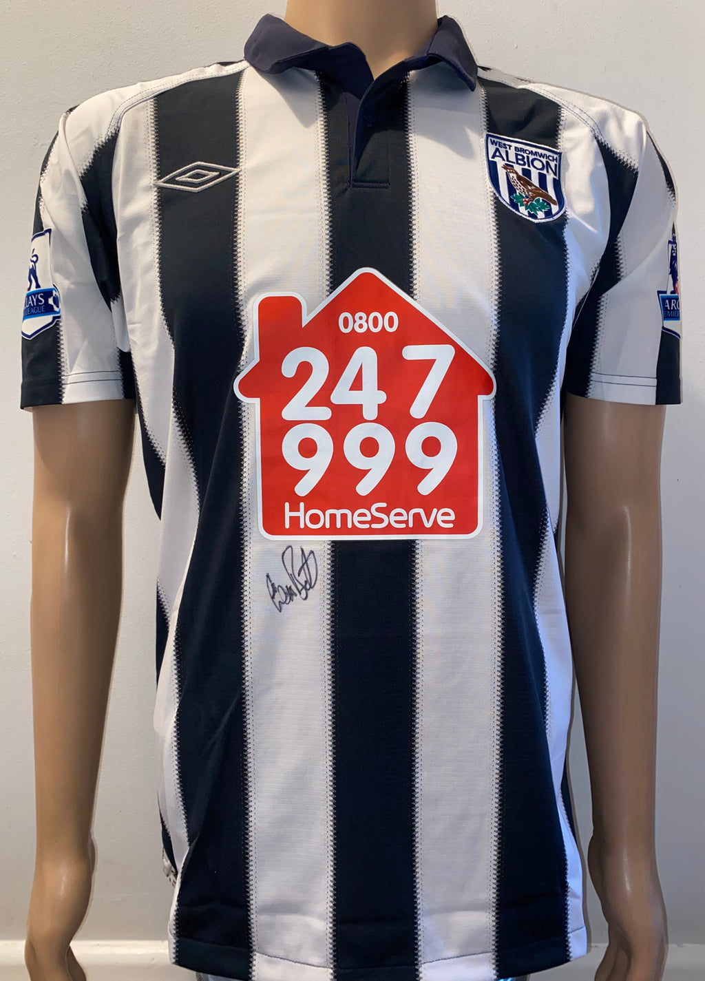 2010/11 WEST BROMWICH ALBION MATCH WORN SHIRT (BARNETT #25)