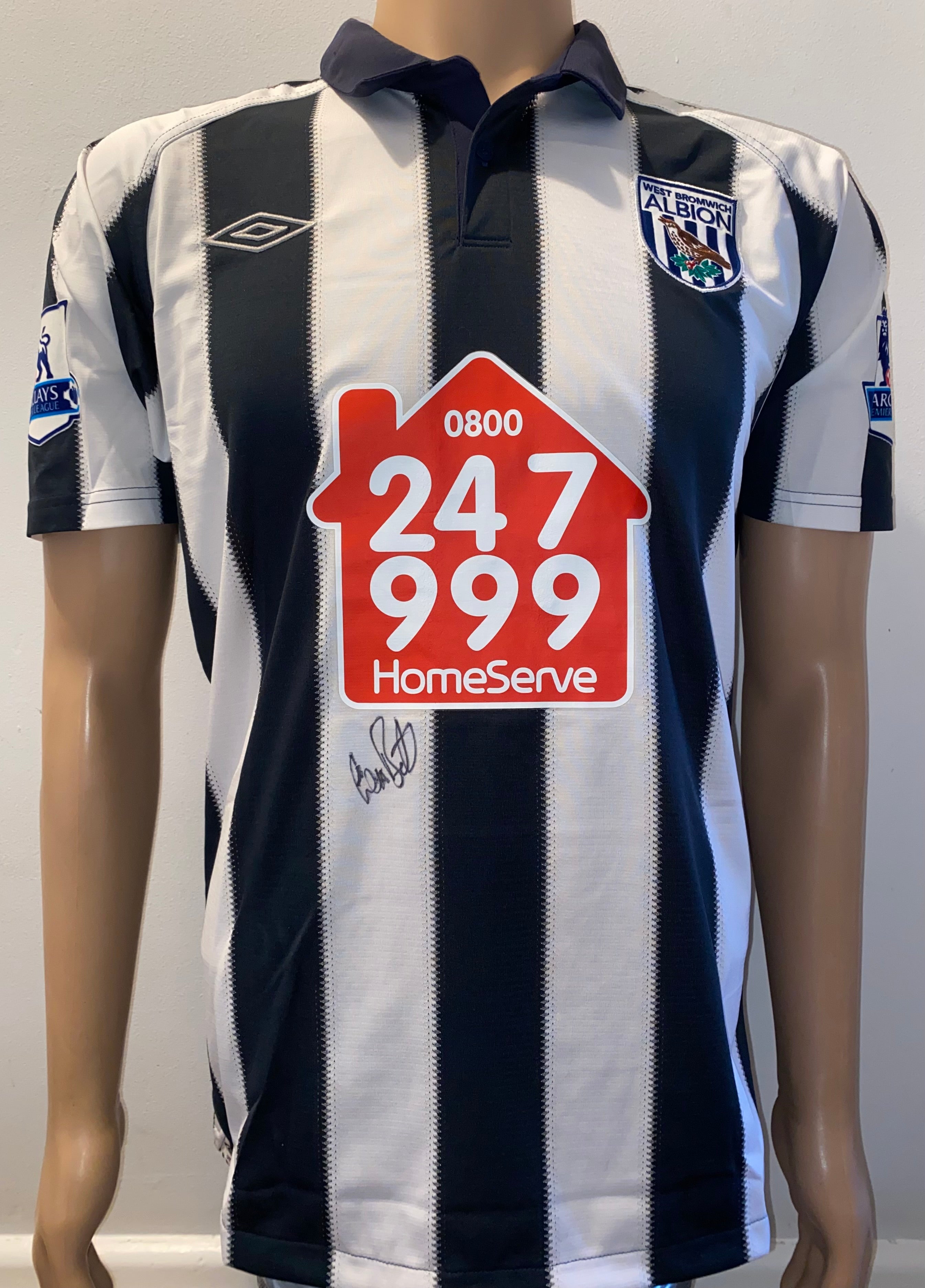 2010/11 WEST BROMWICH ALBION MATCH WORN SHIRT (BARNETT #25)