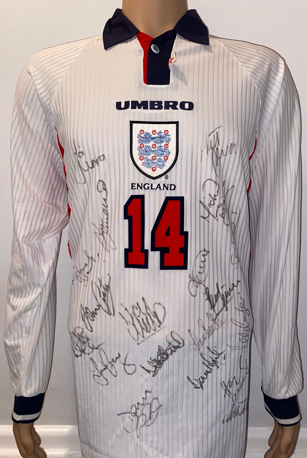 1998 ENGLAND MATCH WORN U21 HOME SHIRT (BEATTIE v CZECH REPUBLIC)