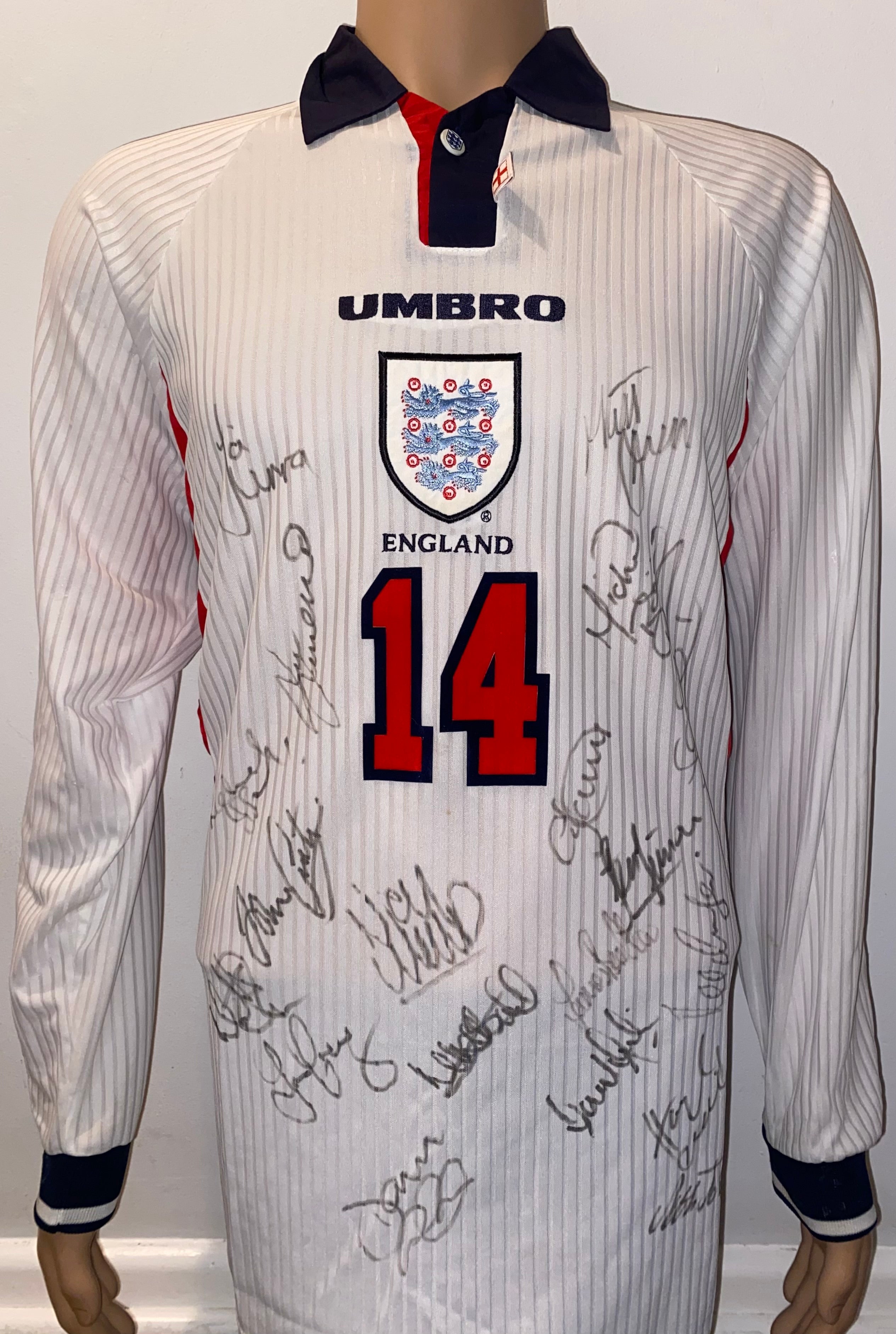 1998 ENGLAND MATCH WORN U21 HOME SHIRT (BEATTIE v CZECH REPUBLIC)