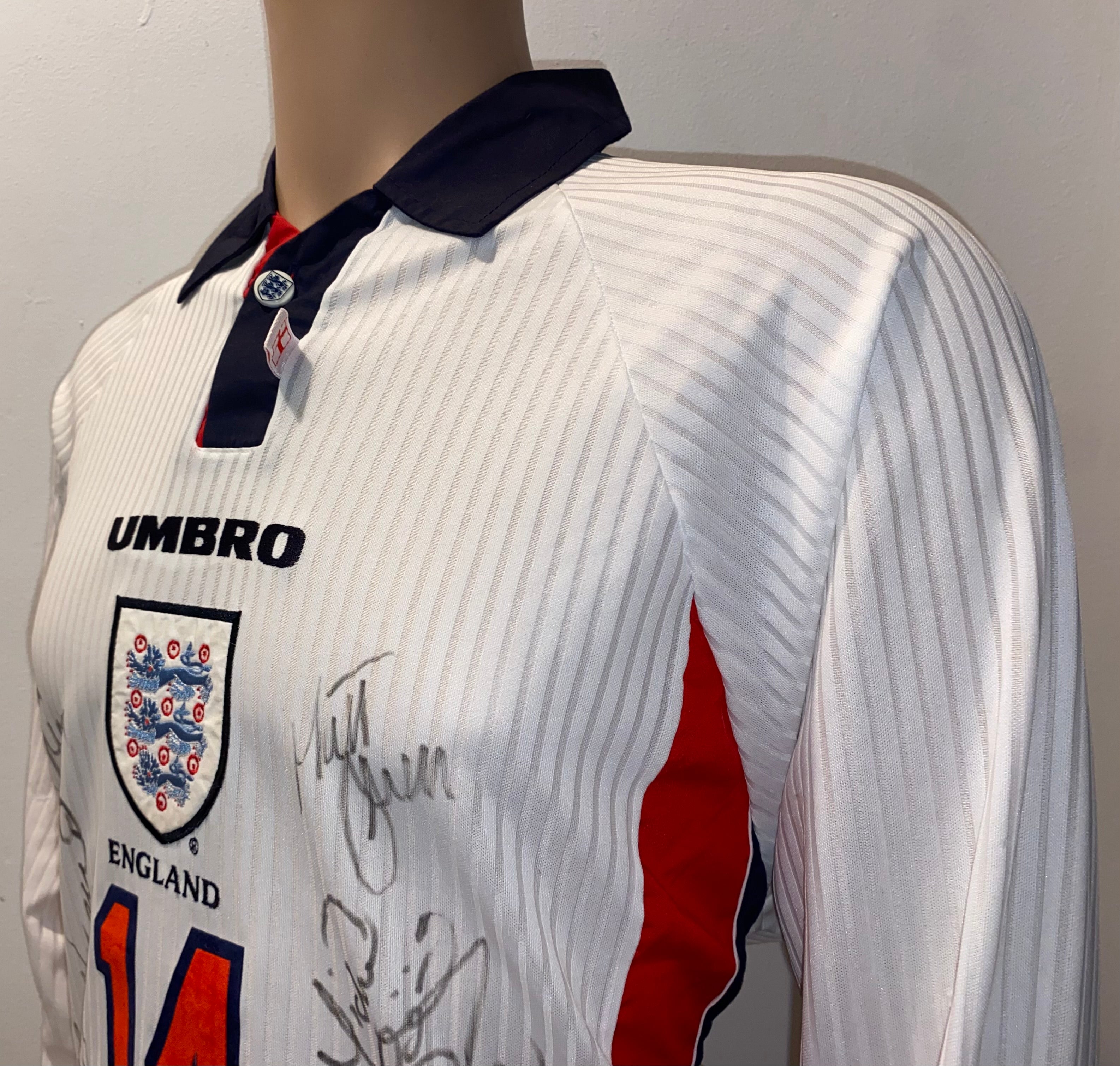 1998 ENGLAND MATCH WORN U21 HOME SHIRT (BEATTIE v CZECH REPUBLIC)