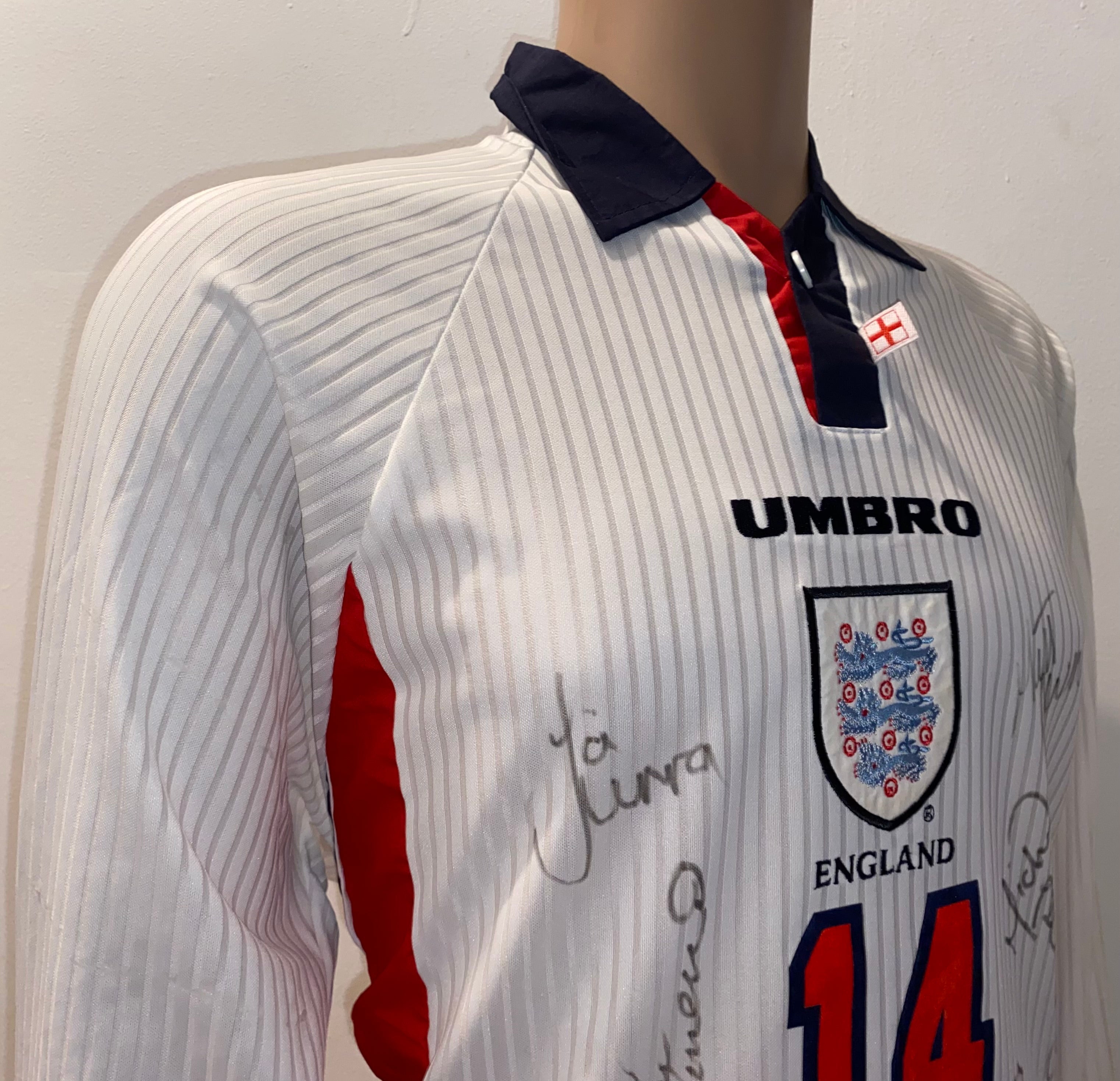 1998 ENGLAND MATCH WORN U21 HOME SHIRT (BEATTIE v CZECH REPUBLIC)