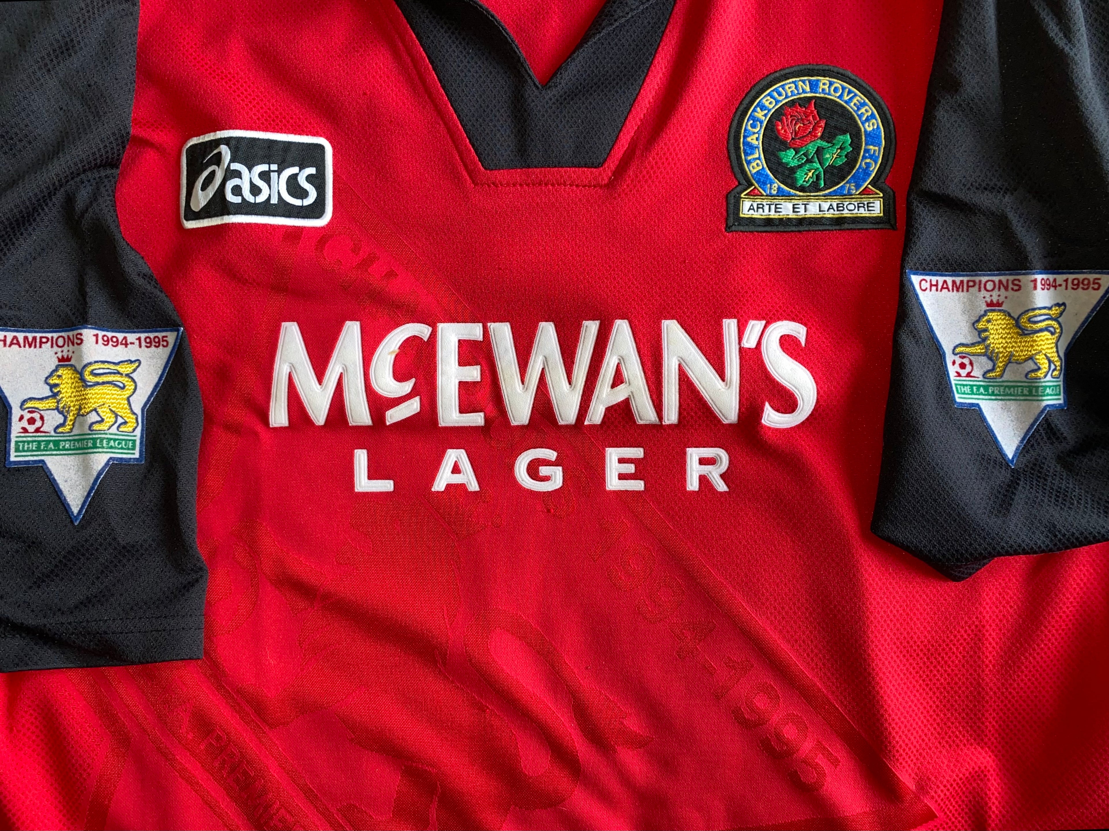 1995/96 MATCH ISSUE BLACKBURN ROVERS AWAY SHIRT SLATER #17
