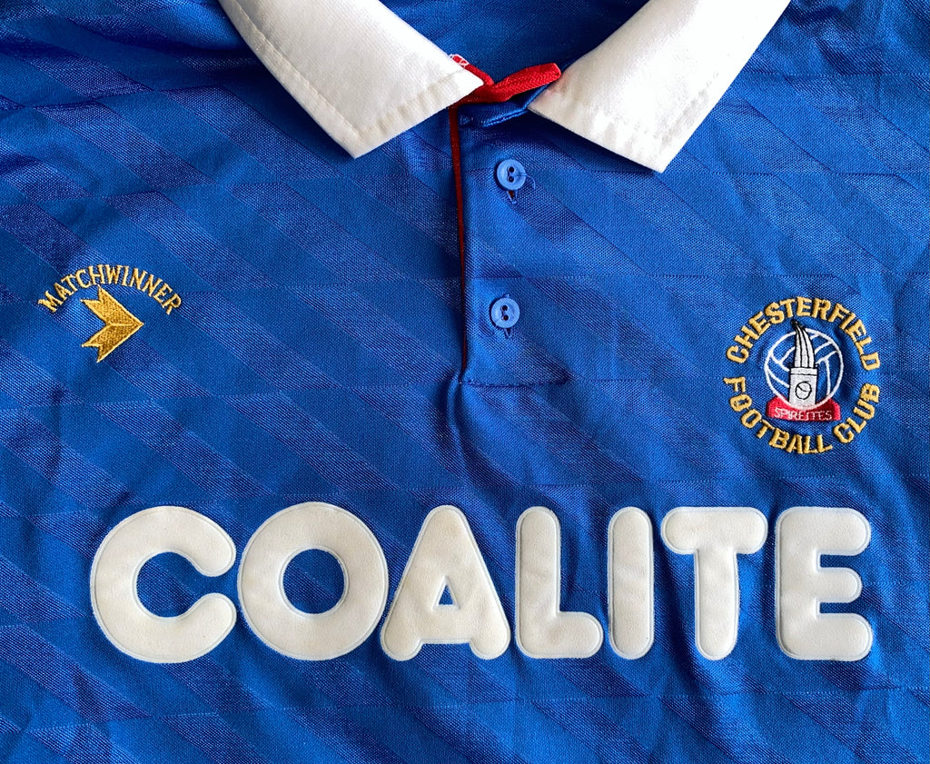 1990/91 CHESTERFIELD MATCH WORN HOME SHIRT #5